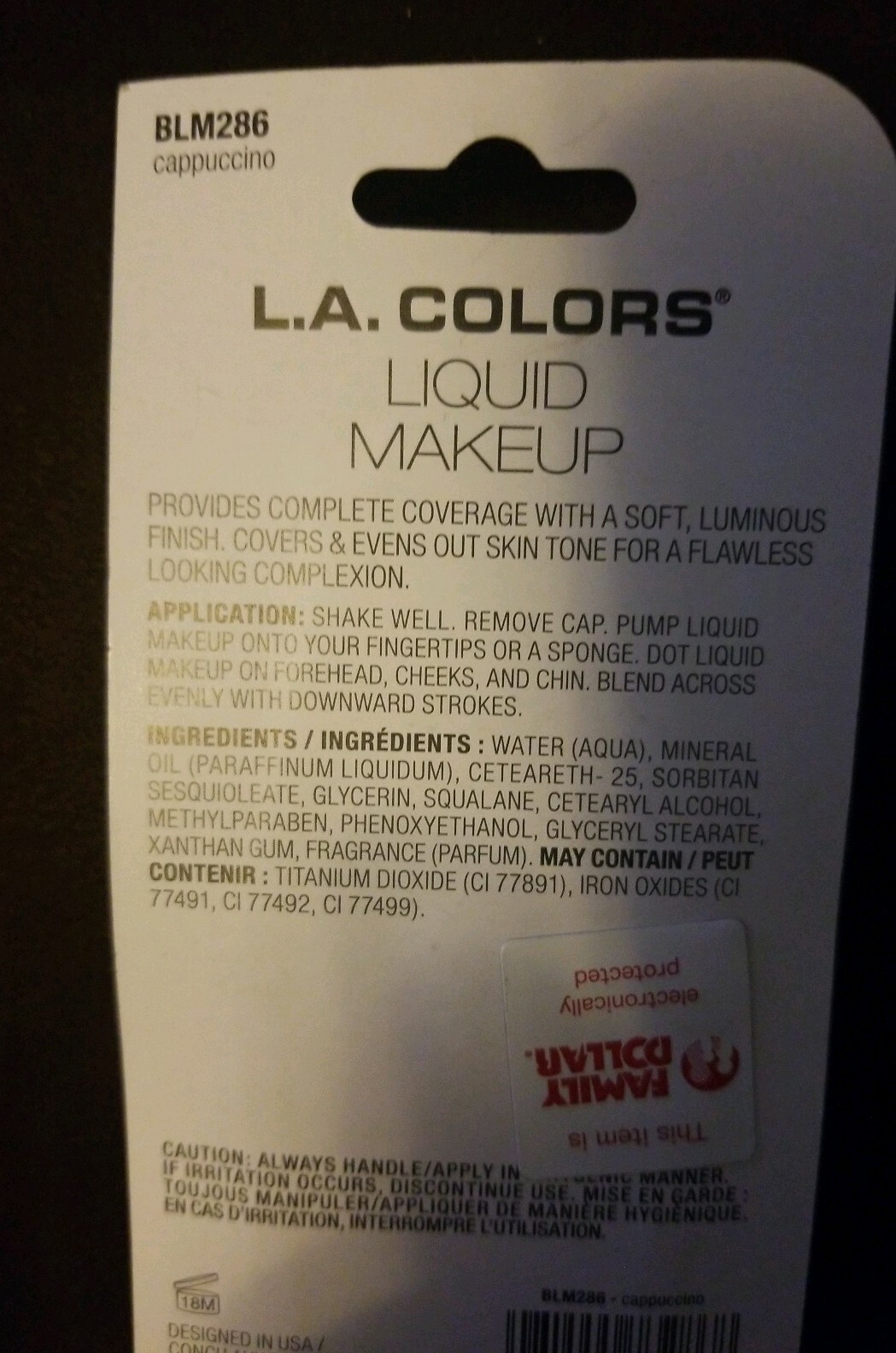 L.A Colors Pump Liquid Makeup Foundation BLM286 Cappuccino 1.11 Oz Full Coverage