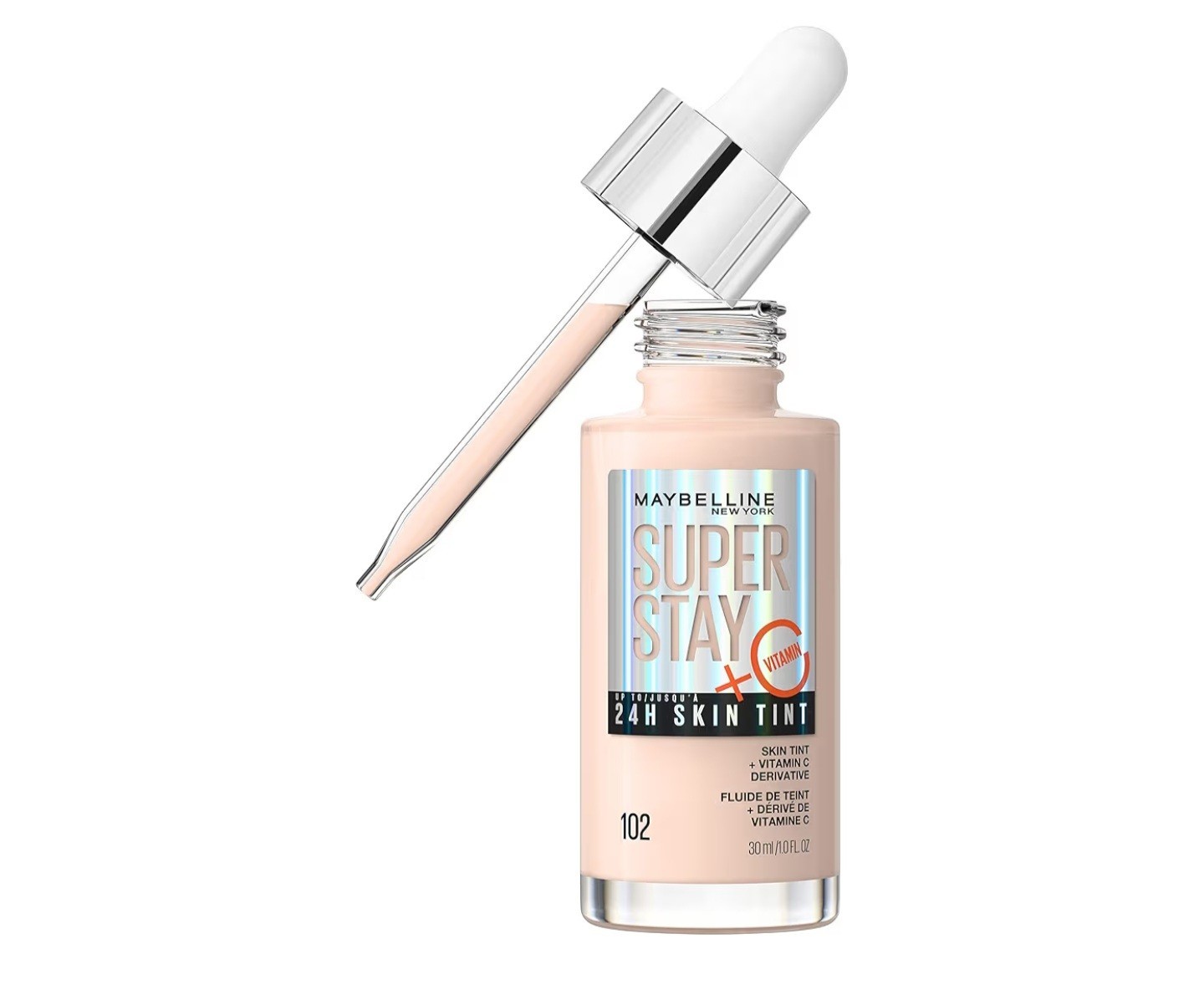Maybelline Super Stay Up to 24HR Skin Tint,Radiant Light-to-Medium Coverage #102