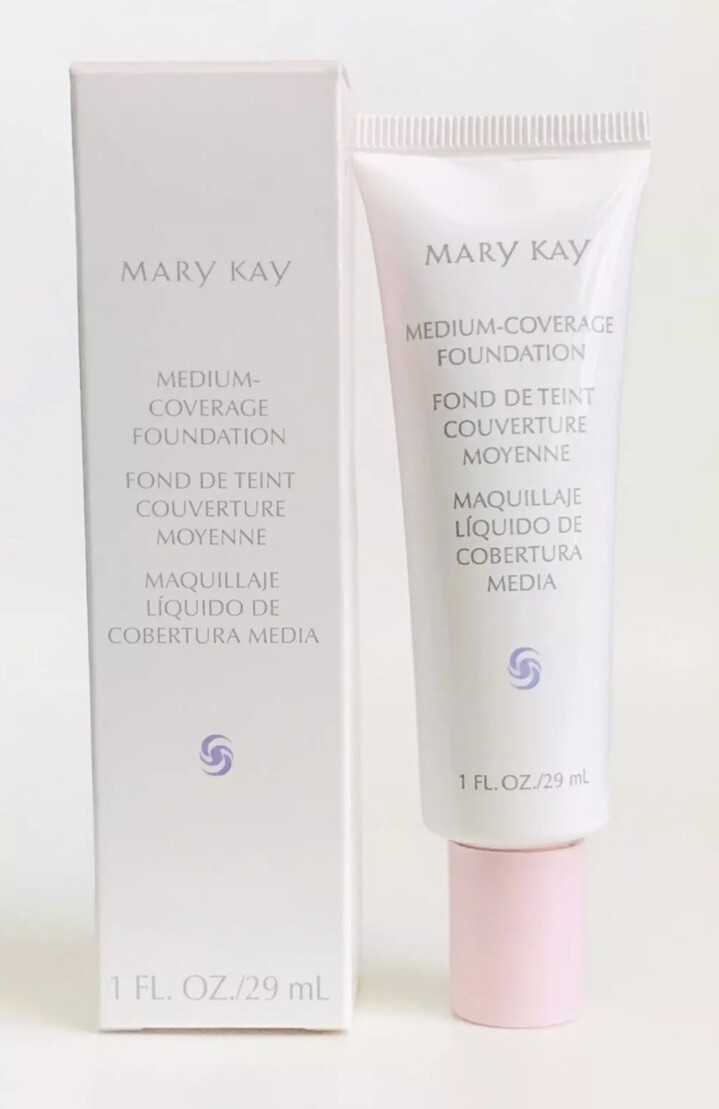 New Mary Kay Medium Coverage Foundation Ivory 202 Normal/Oily -Pink Cap 356800