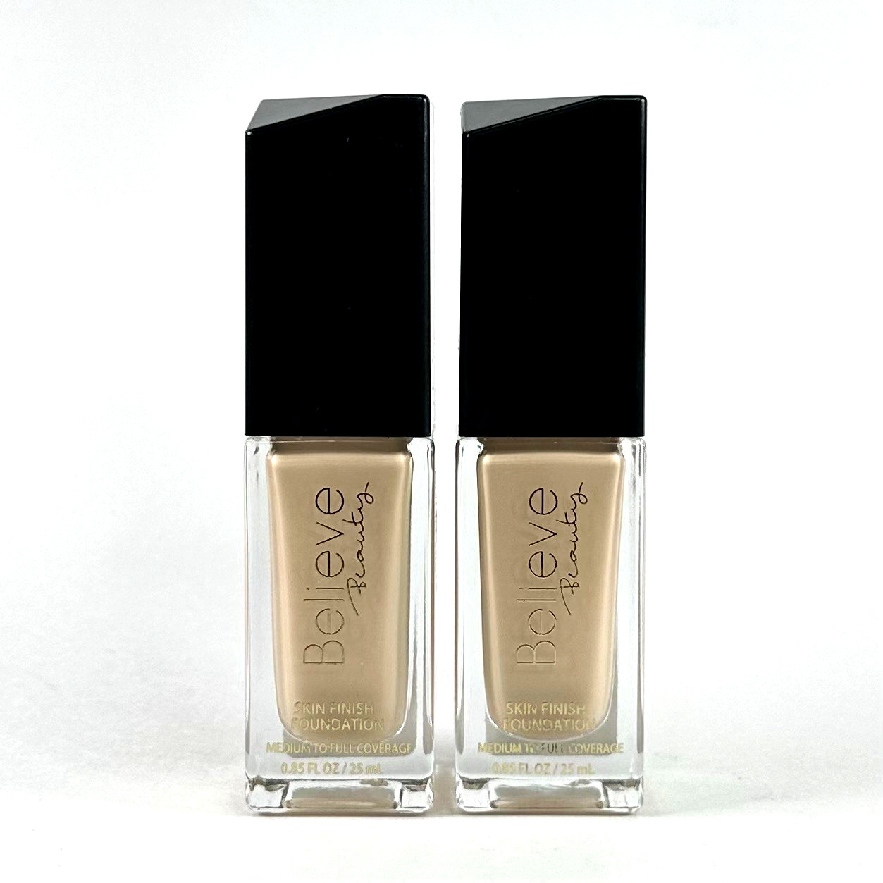 (2 Pack) Believe Beauty Skin Finish Foundation – Shell (0.85 fl oz Each) New