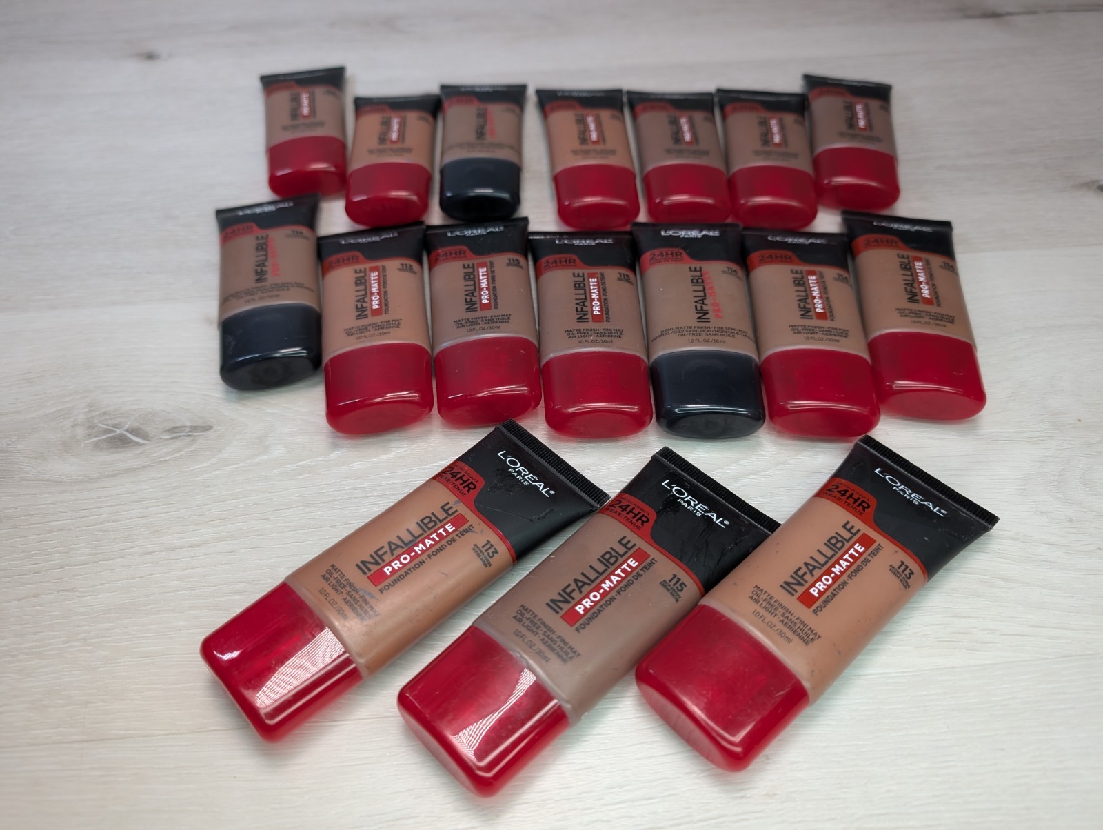 (LARGE LOT – 17) L’Oréal Paris Infallible Pro Matte Foundation 1.0 FL.OZ. Tubes