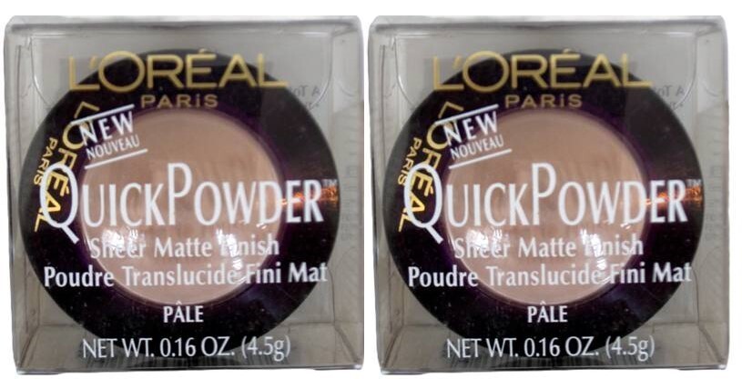 (2 PACK) L’Oreal QuickPowder Sheer Quick Powder Matte Finish PALE 0.16 oz