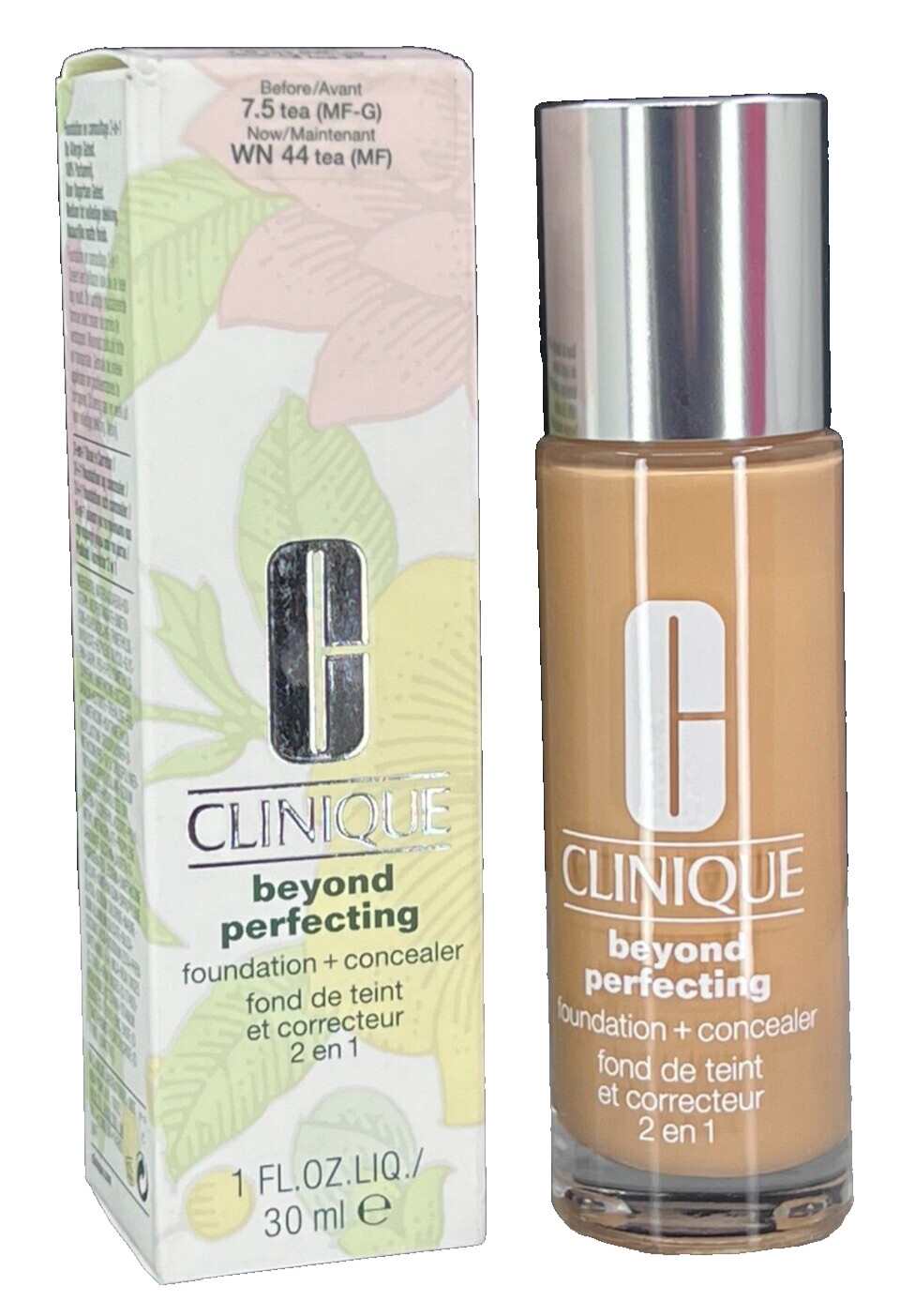 Clinique Beyond Perfecting Foundation + Concealer WN 44 Tea (MF) 1 oz NIB * SEE