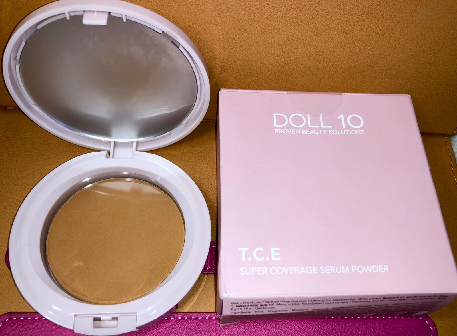 Doll 10 T.C.E. Super Coverage Serum DEEP TAN Powder Foundation Full Size NEW Box