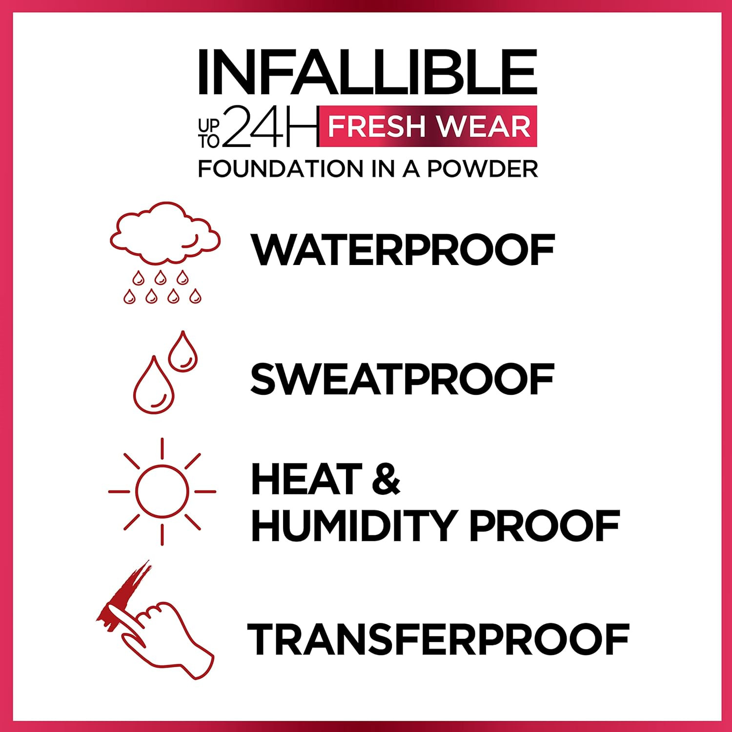 Makeup Infallible Fresh Wear Foundation in a Powder, up to 24H Wear, Waterproof,