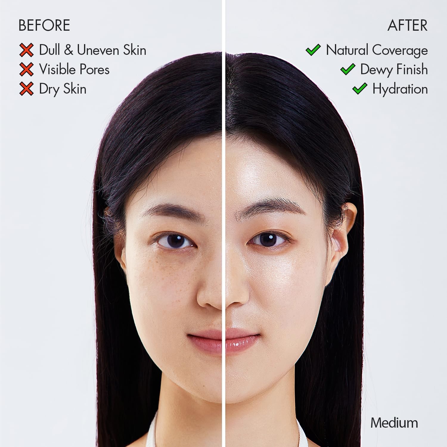 Korean Cushion Foundation SPF 50+ 2-Pack Medium Beige