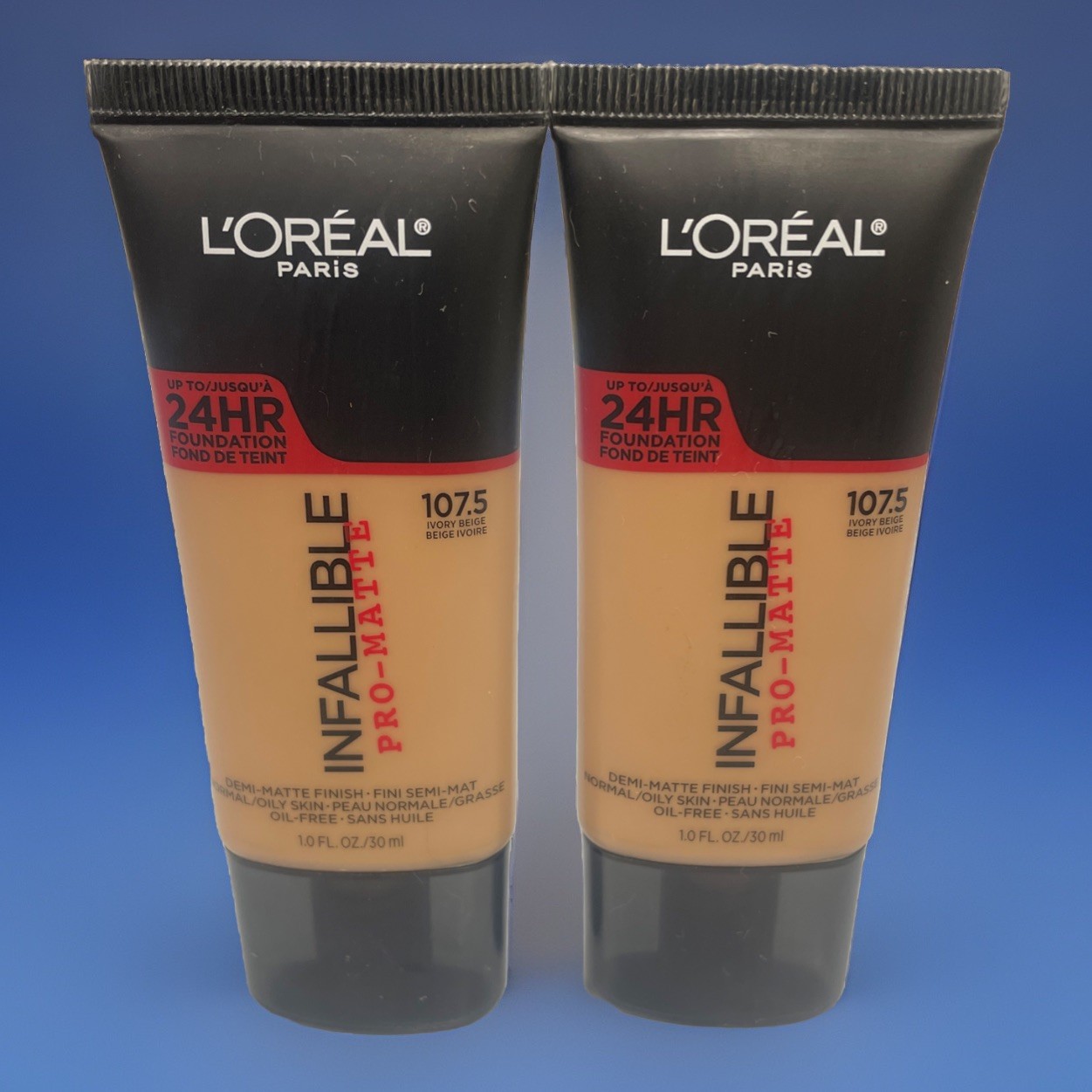 L’Oréal Paris Infallible Pro-Matte Liquid 24hr Foundation 107.5 Ivory Beige 2PCS