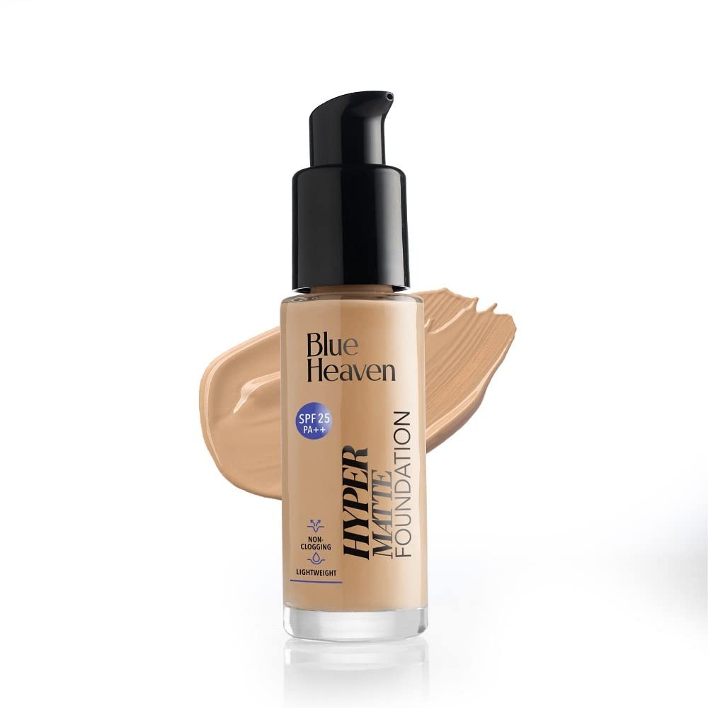 Blue Heaven Hyper Matte Foundation Honeytan Medium Tan Yellow, 30ml