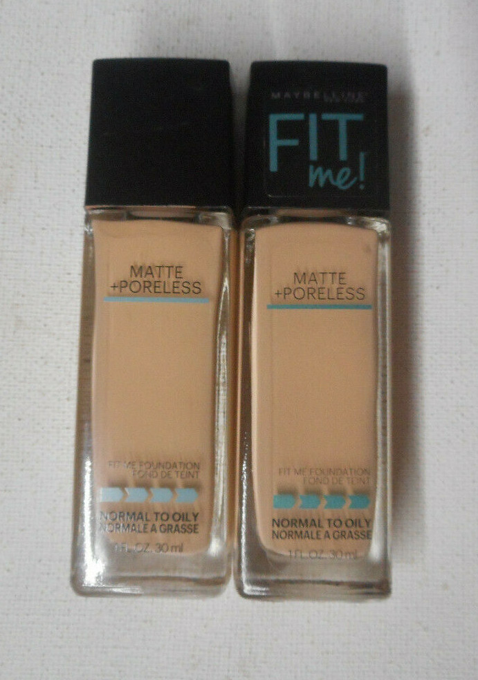 2 pc lot MAYBELLINE FIT ME FOUNDATION MATTE + PORELESS normal to oily 115 IVORY
