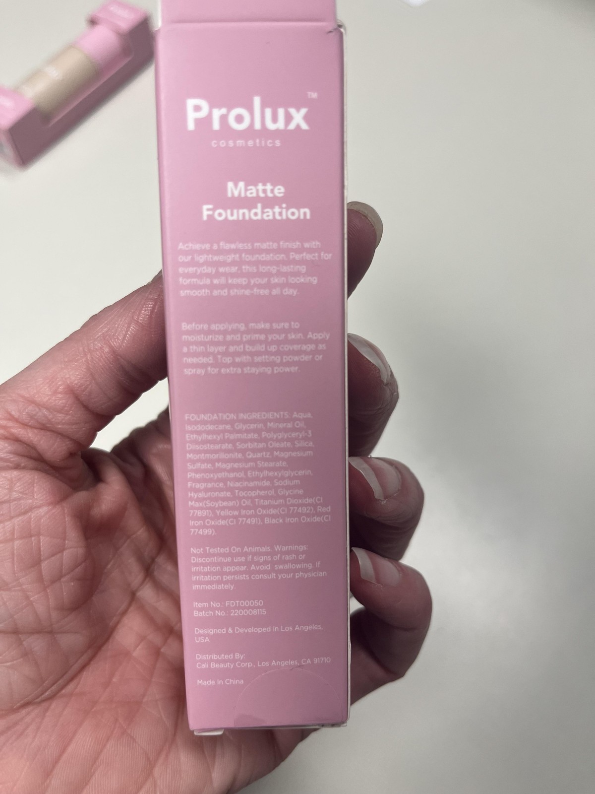 Prolux Matte Liquid Foundation Porcelain 1.35 Fl Oz 40 Ml Vegan Cruelty Free