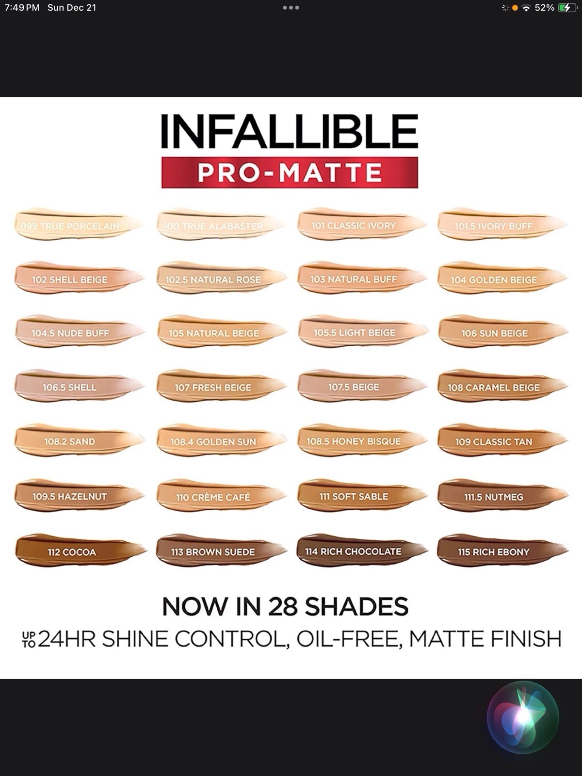 L’Oréal Infallible Pro-MatteFoundation—— 4 Colors To Choose From-NEW
