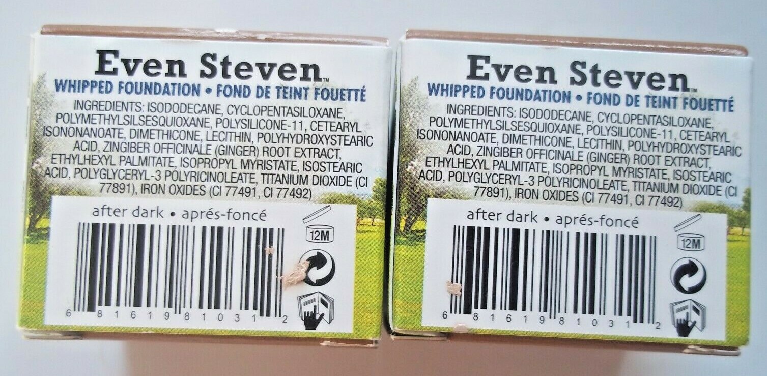 2 / Two 0.45 Oz After Dark EVEN STEVEN Whipped Foundation THE BALM COSMETICS
