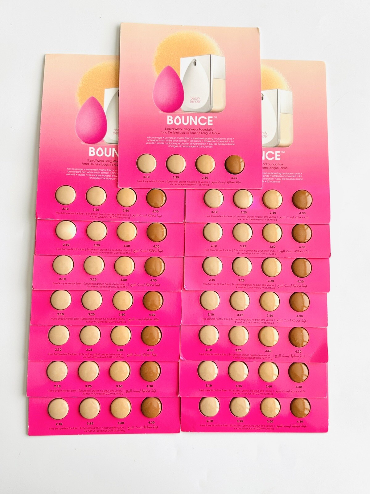 15 x Beauty Blender Bounce Liquid Whip Long Wear Foundation Sample Card 0.019oz