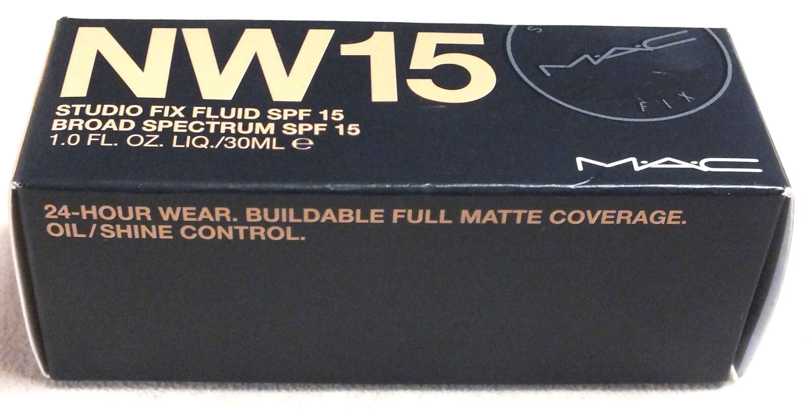 Mac NW15 Studio Fix Fluid SPF 15 Broad Spectrum 1.0oz/30ml 24 hour Wear New/Box