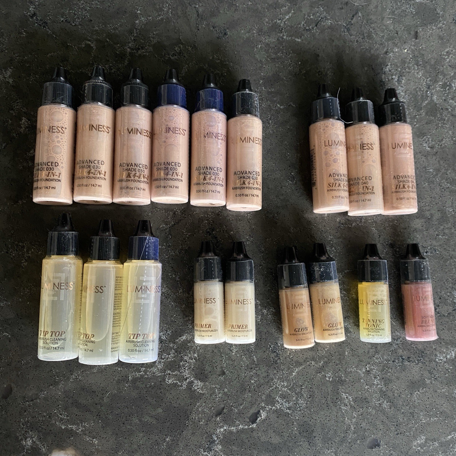 Lot 18 Luminess Airbrush Foundation 030 040 Primer Glow Blush Tanning Tonic NEW