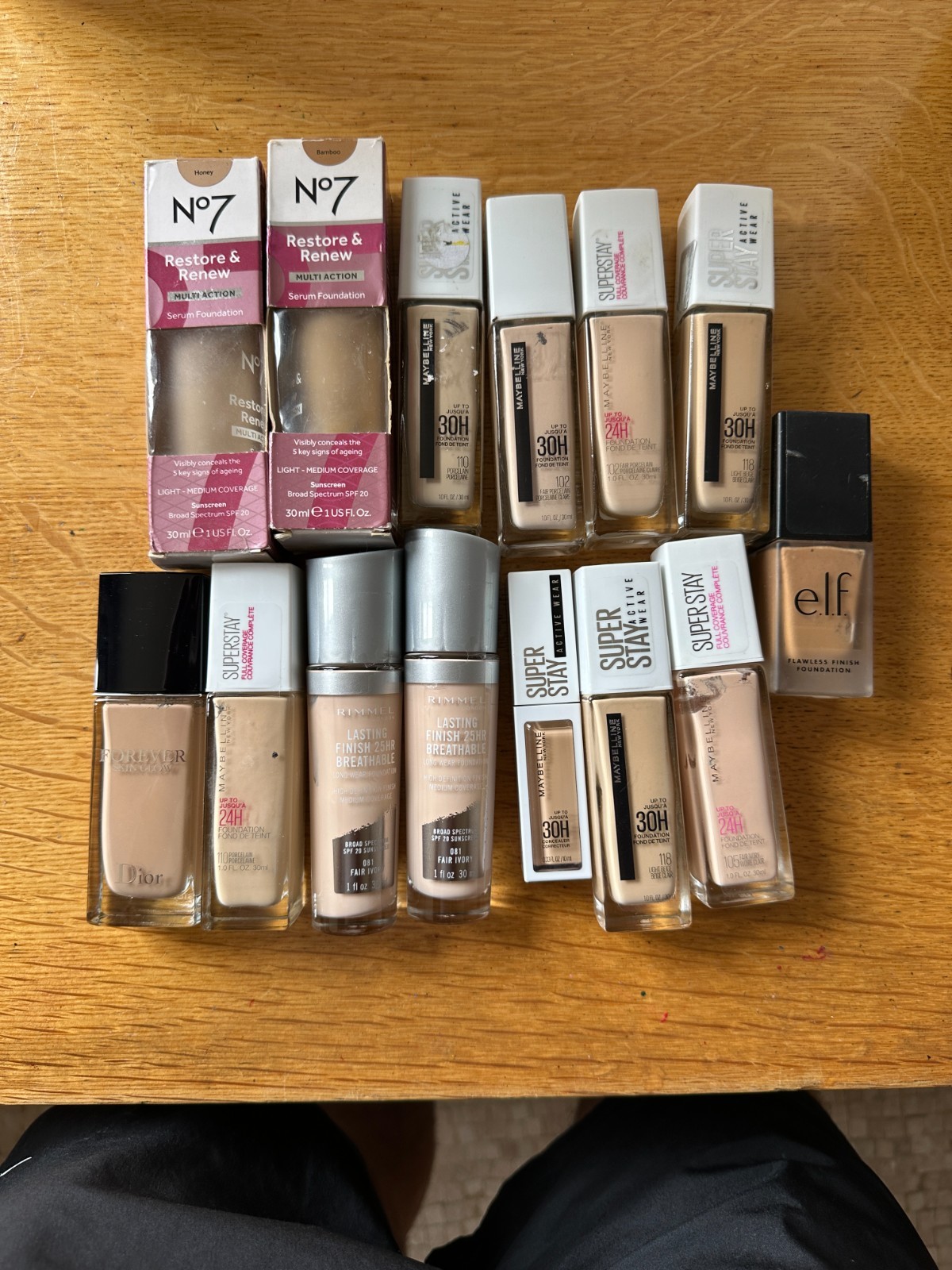 Mixed Lot of 14 count – Foundation (Dior, Maybelline, N07, ELF