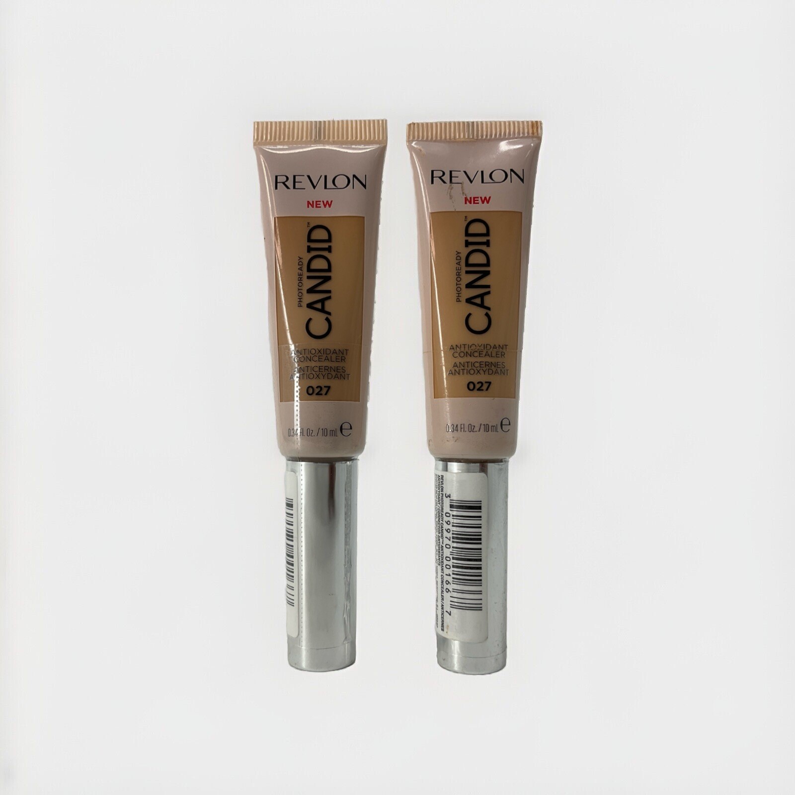 2 PACK Revlon PhotoReady Candid Antioxidant Concealer #027 Biscuit .34oz NWOB