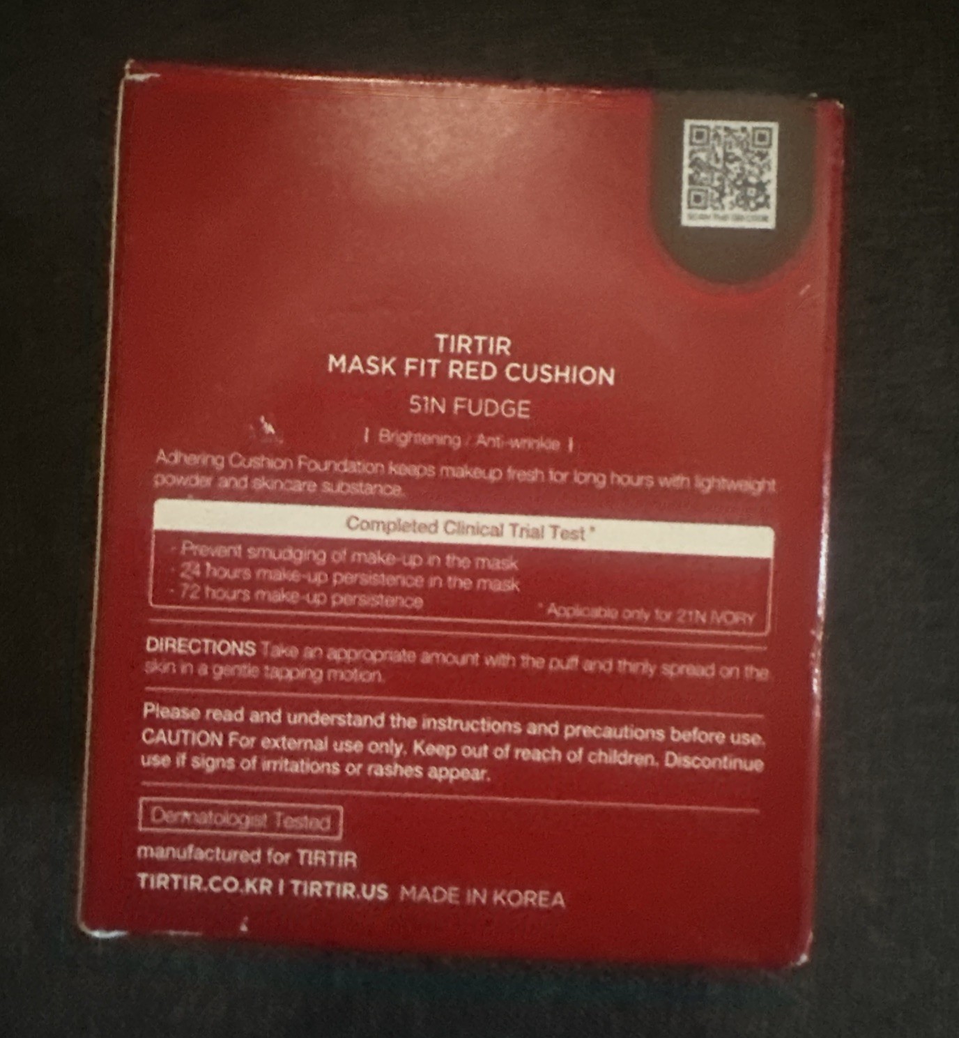 TIRTIR Mask Fit Red Cushion Foundation 0.63fl oz 51N Fudge 3 pack