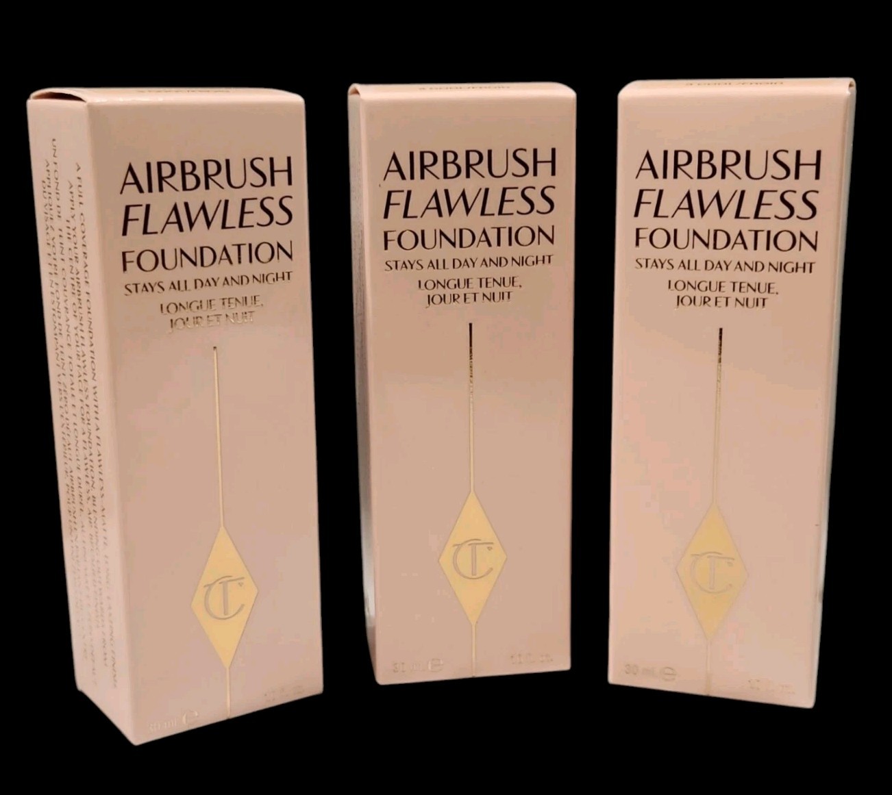 Lot of 3 CHARLOTTE TILBURY Airbrush Flawless Foundation # 3 Cool 30ml/1oz Each