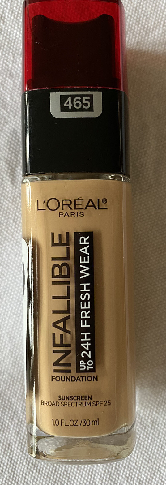 L’Oreal Infallible Up To 24Hr Fresh Wear Liquid Foundation, 465 Sand, SPF 25
