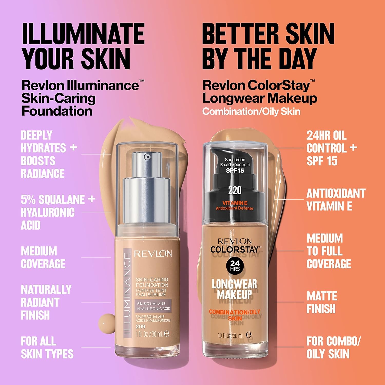 Revlon Illuminance Liquid Foundation 605 Rich Mahogany 1oz Hyaluronic