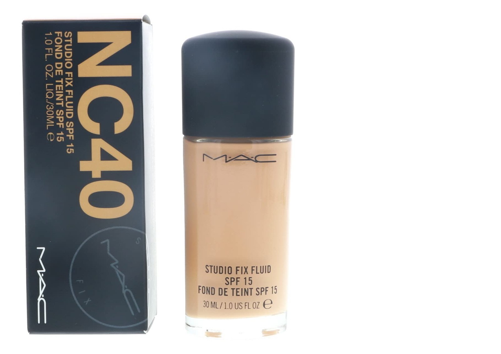 MAC Studio Fix Fluid Foundation SPF 15 NC40 Oil Free Medium Coverage 1 Fl Oz