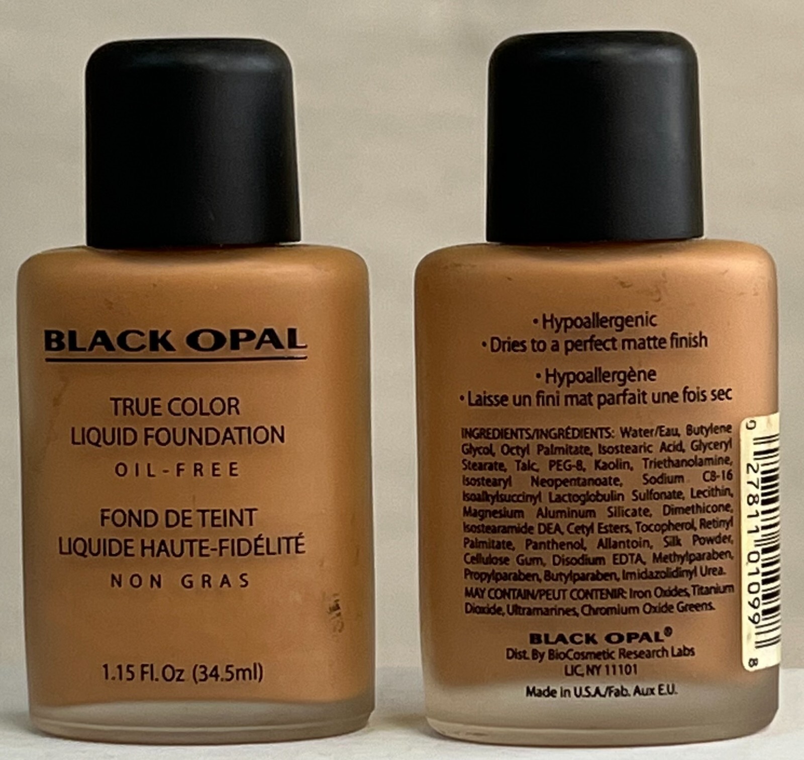 2 Black Opal True Color Liquid Foundation 1.15 oz SANDALWOOD