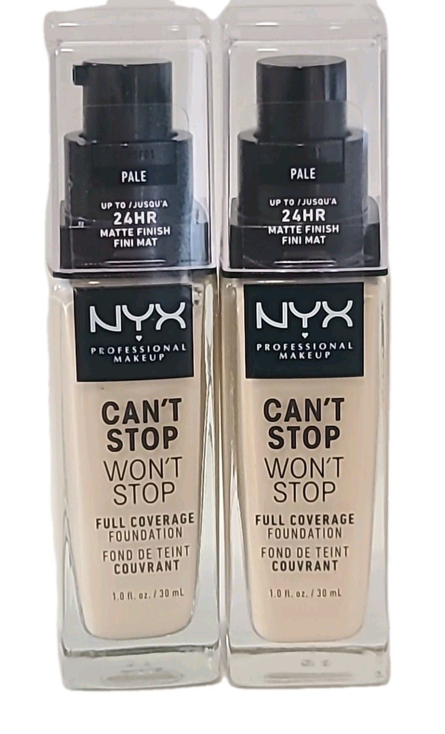 ( 2 ) NYX Can’t Stop Won’t Stop Foundation 1.0 fl oz Broken Seals CSWSF01 – PALE