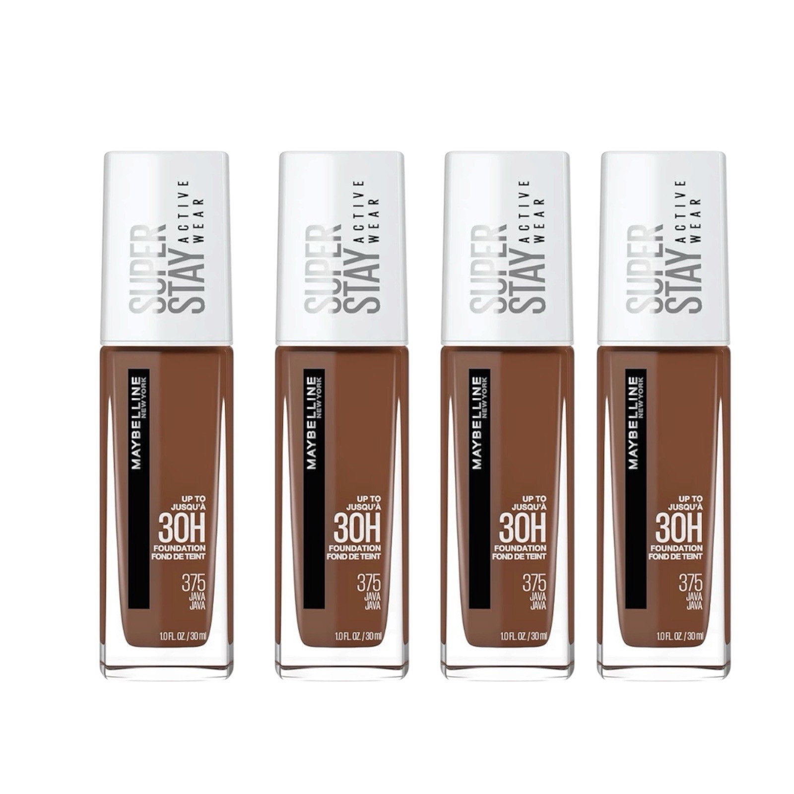 4pk Maybelline Super Stay Active Wear Foundation 375 Java 30H Full Coverage New