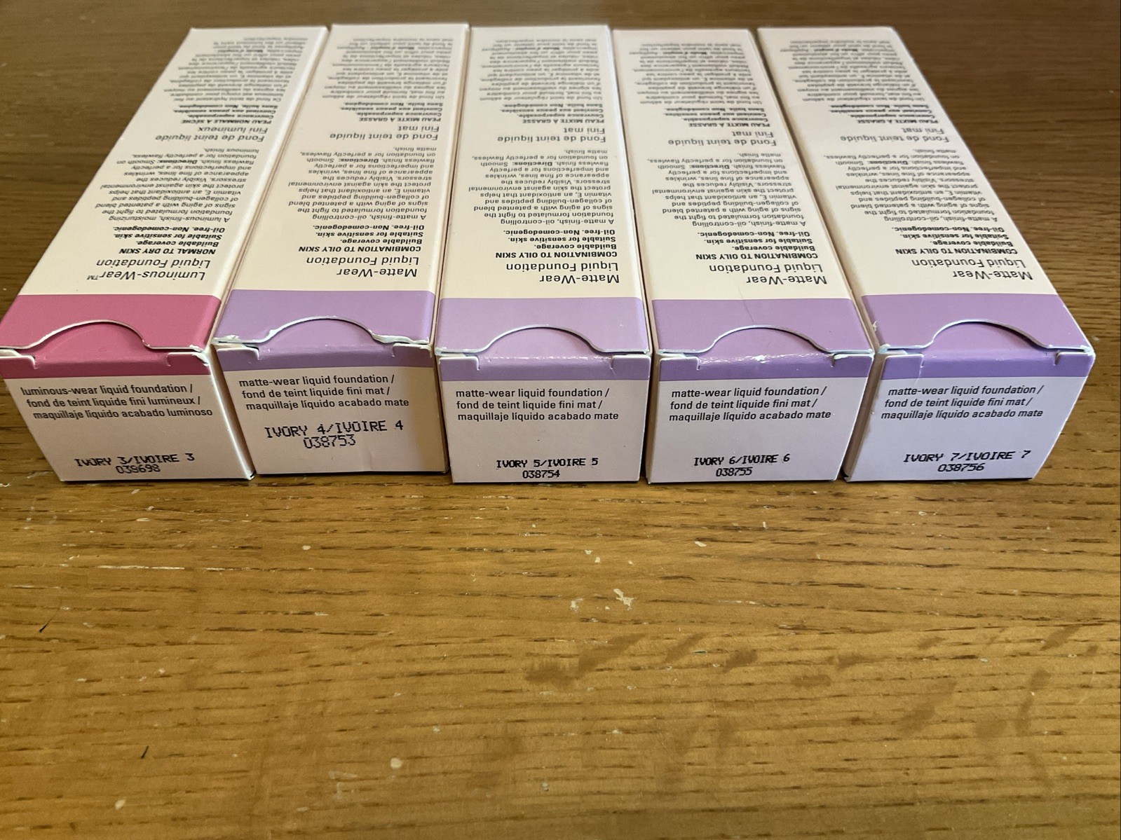 Mary Kay Mixed Lot Of 5 Timewise Luminous & Matte Wear Ivory Liquid Foundation