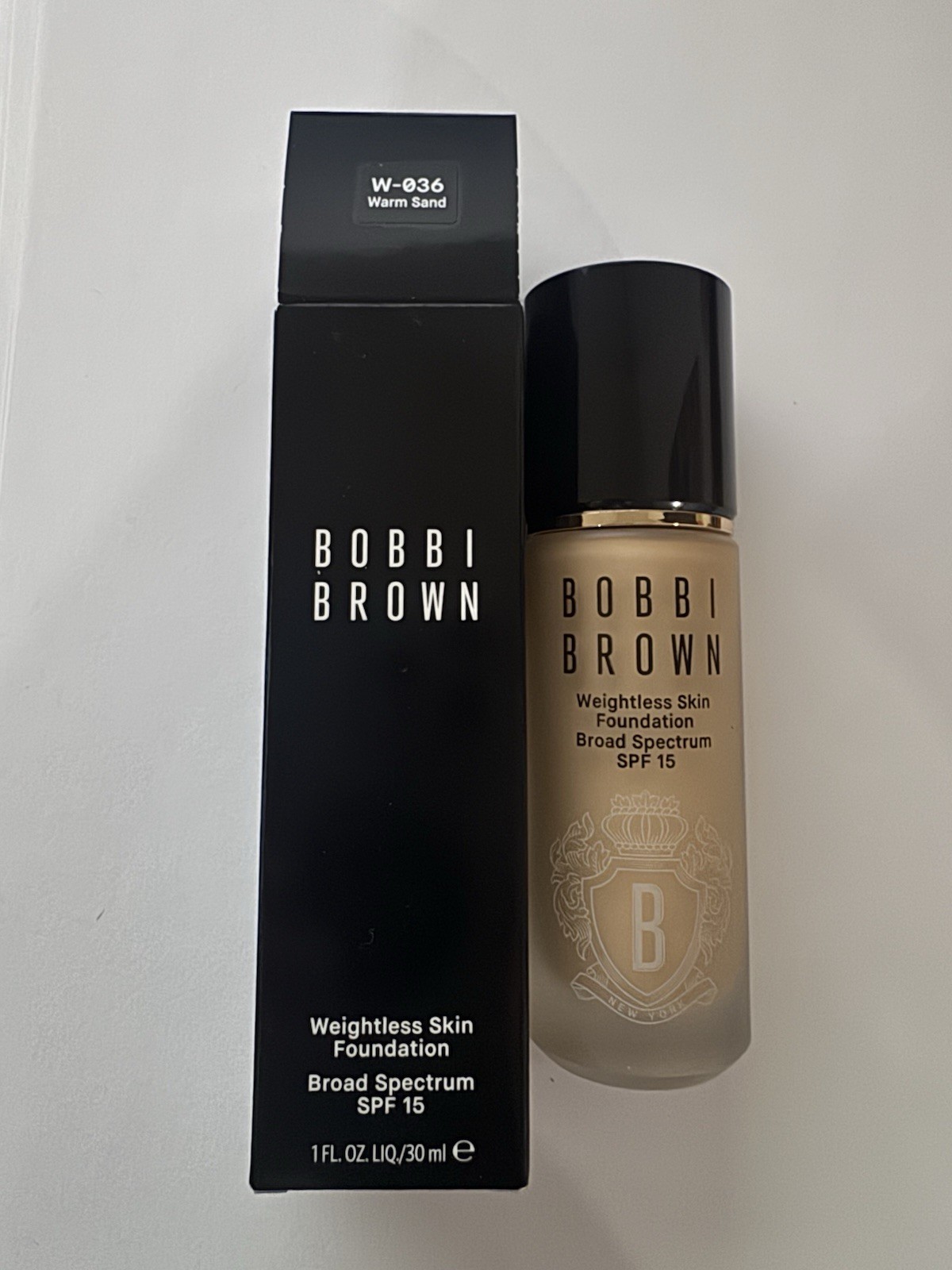 W-036 Warm Sand, Bobbi Brown Weightless Skin Foundation SPF 15, 1oz/30mL, NIB