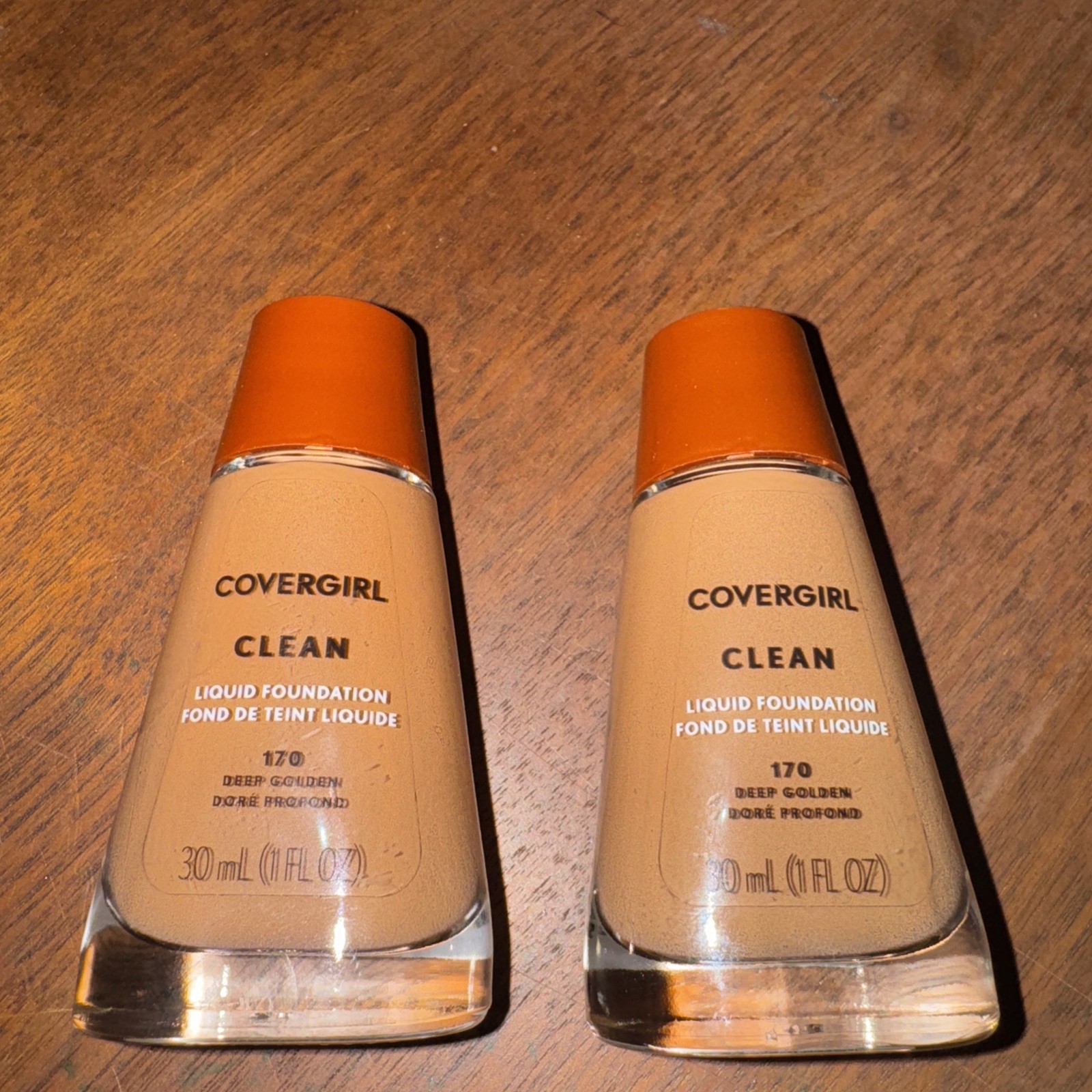 Covergirl Clean Normal Skin Liquid Foundation #170 Deep Golden. Lot Of 2