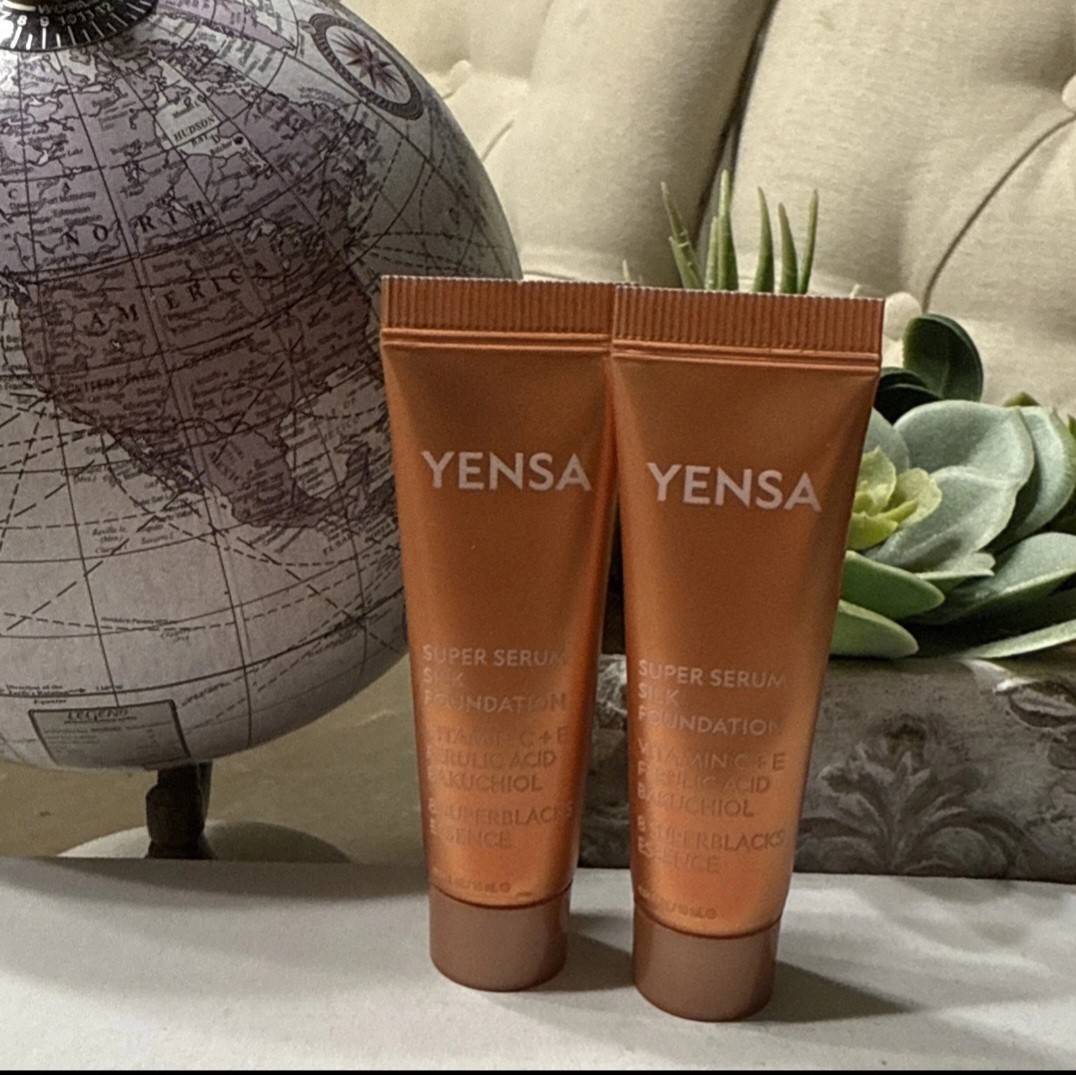 2 x YENSA BEAUTY Super Serum Silk Foundation Light 1 Travel Size 0.34oz A2