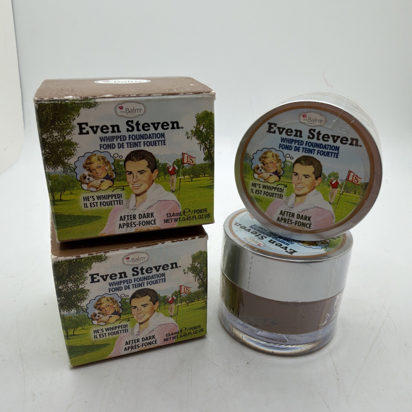 Lot of 2 THE BALM EVEN STEVEN WHIPPED FOUNDATION – After Dark – Brand New