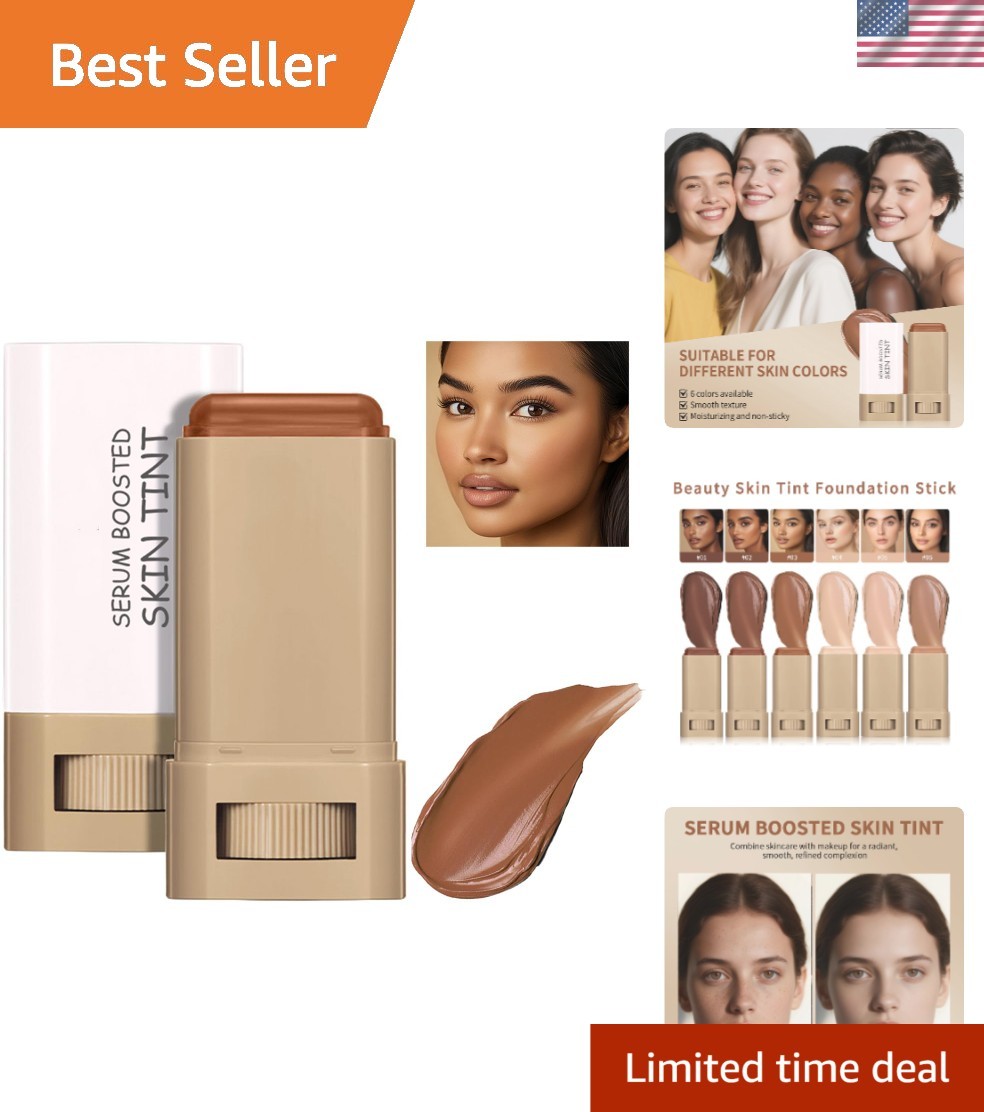 3-in-1 Serum-Infused Foundation Stick – Contour & Hydrating Balm for All Tones