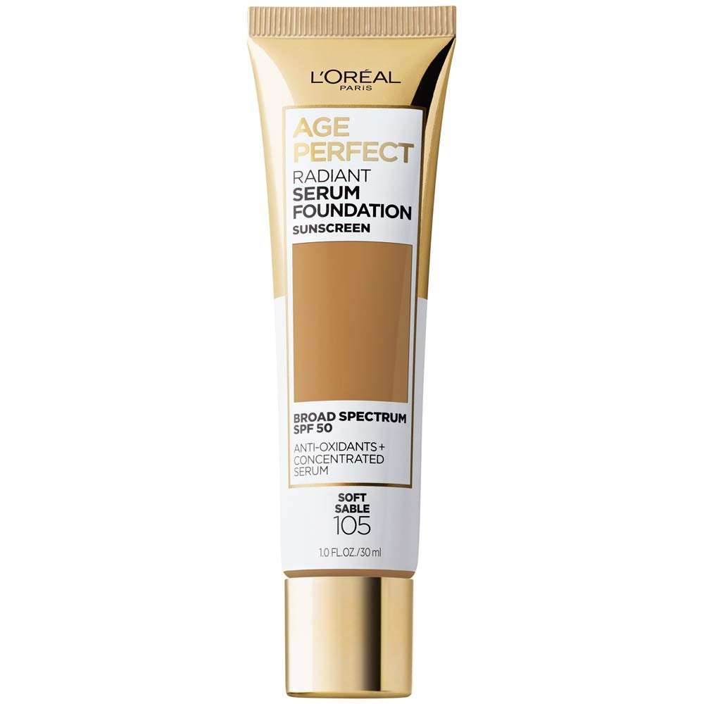 L’Oreal Paris Age Perfect Radiant Serum Foundation, Soft Sable, 1oz Exp 11/23