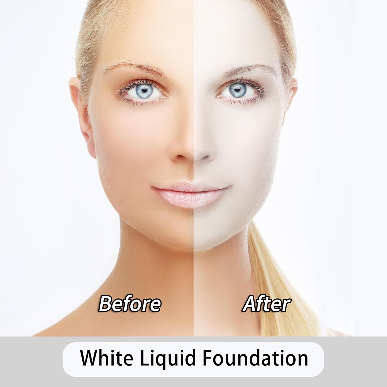 White Liquid Foundation,Full Coverage White Foundation Color Corrector Demi Matt