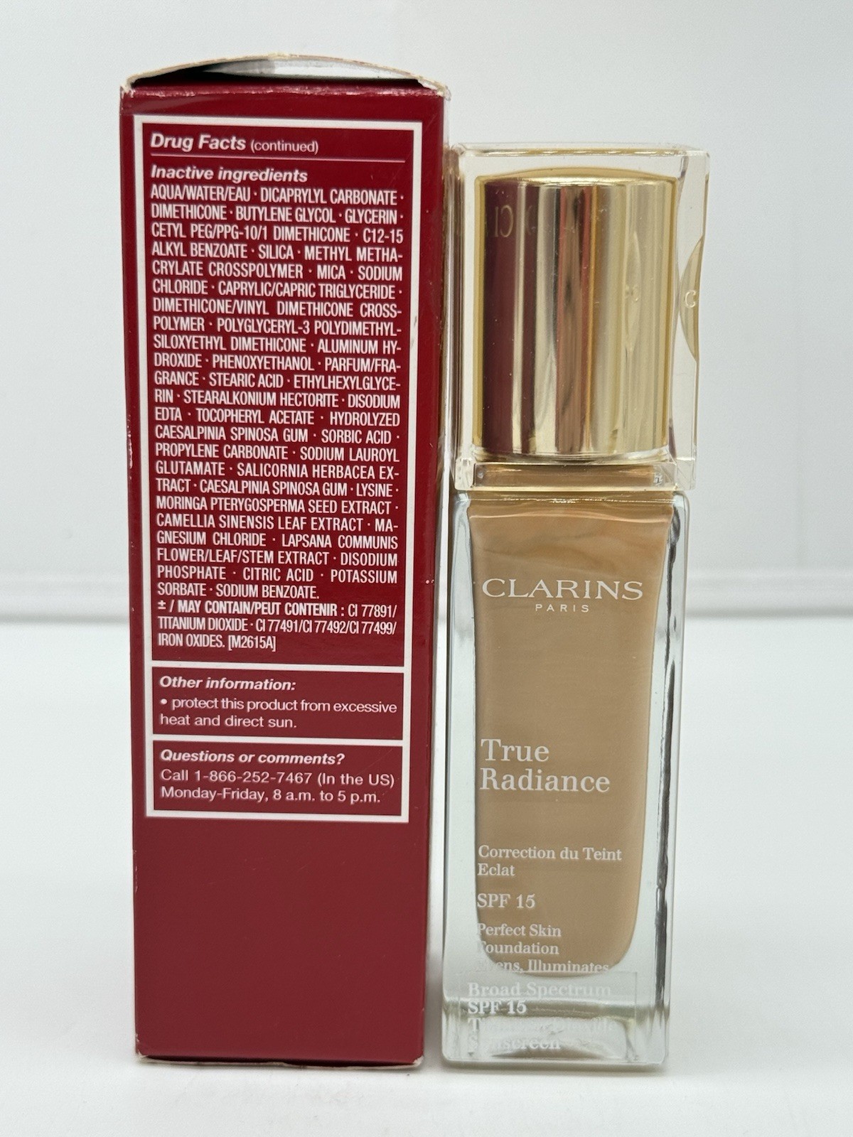 Clarins Everlasting Natural Hydrating Foundation+ – #112.5 Caramel (1.1oz)