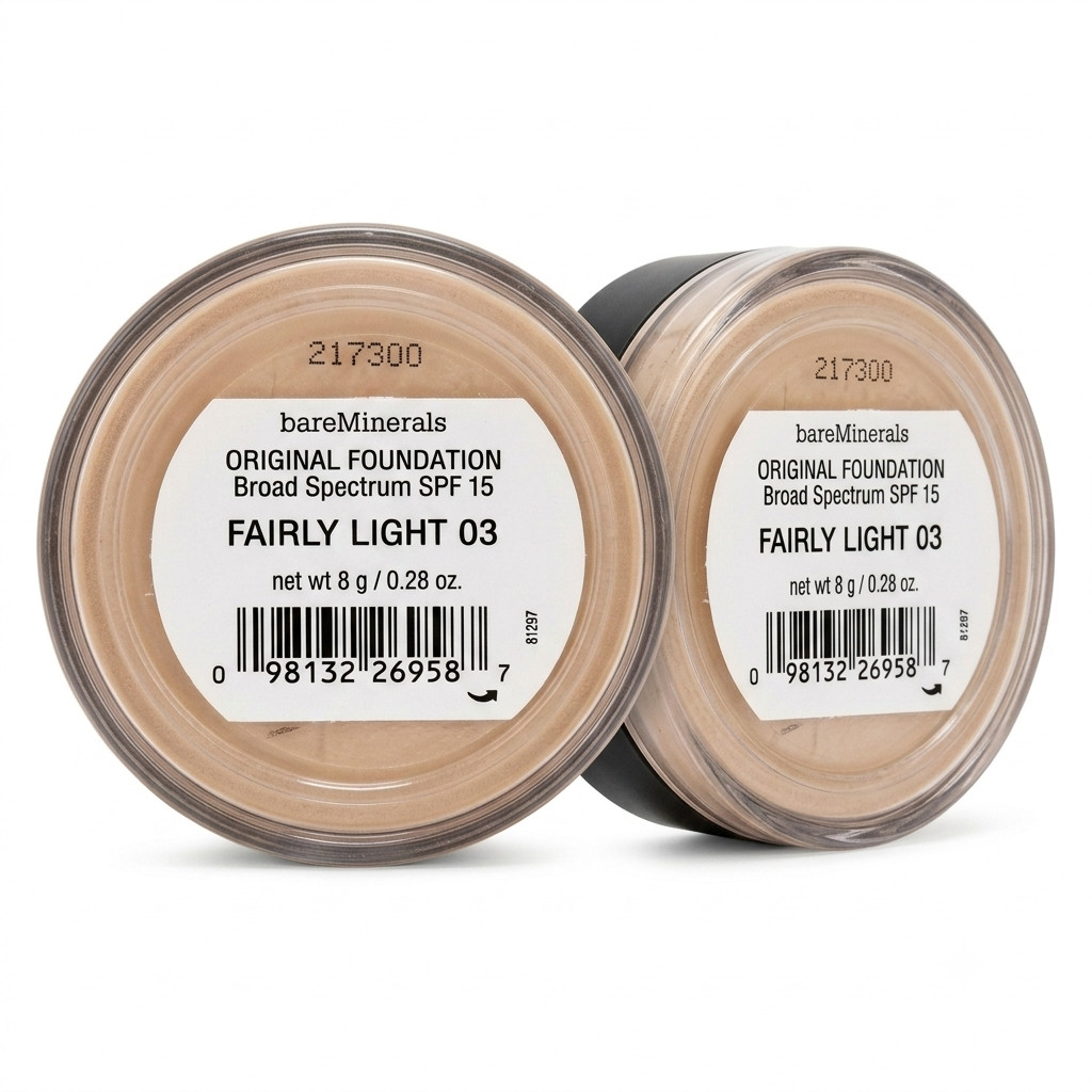 bareMinerals Original Foundation SPF 15 Fairly Light 03 | 8g / 0.28 oz Pack of 2