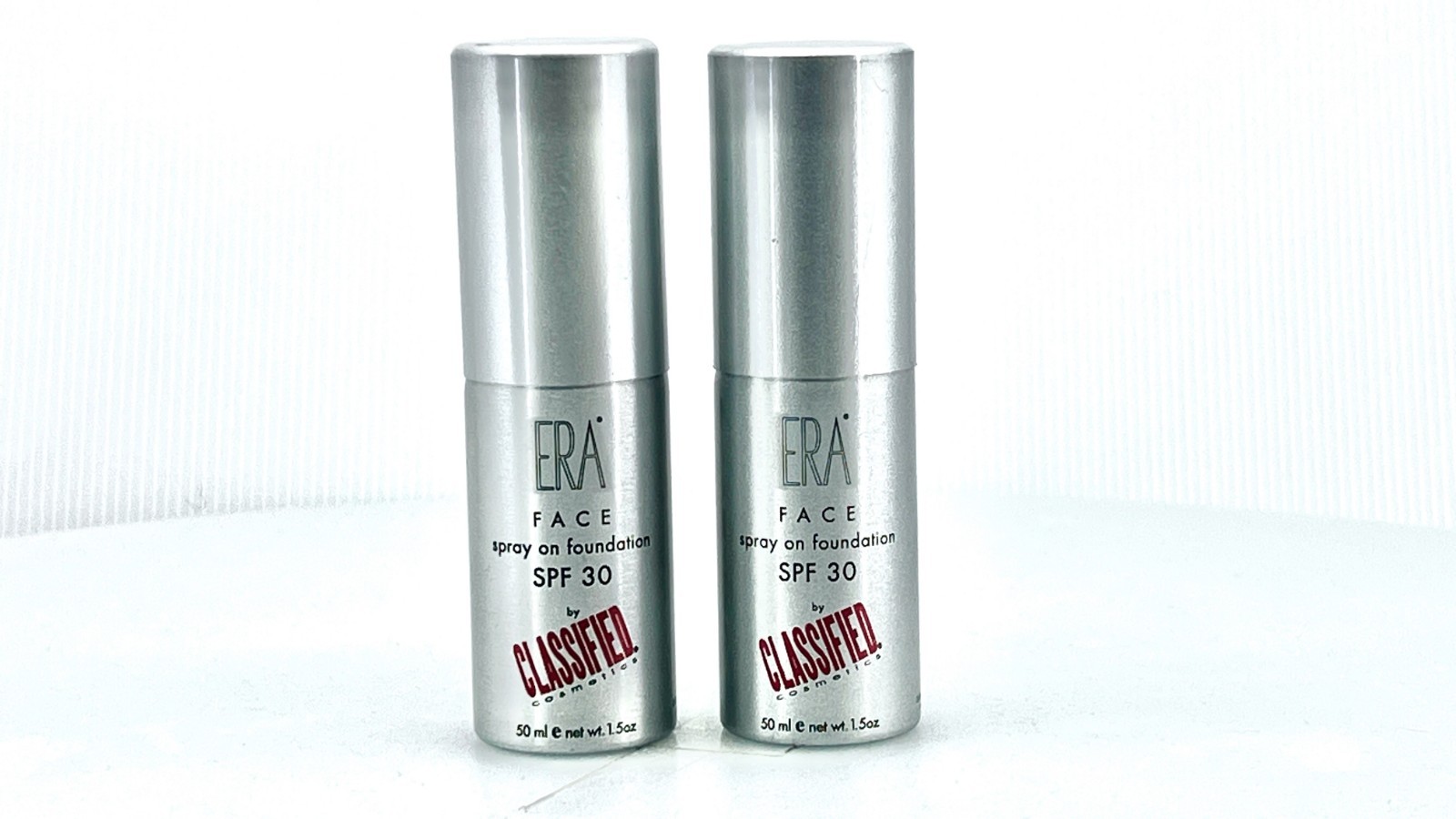 2 PACK SPRAY ON MAKEUP FOUNDATION ERA FACE R2 IVORY SHADE CLASSIFIED COSMETICS
