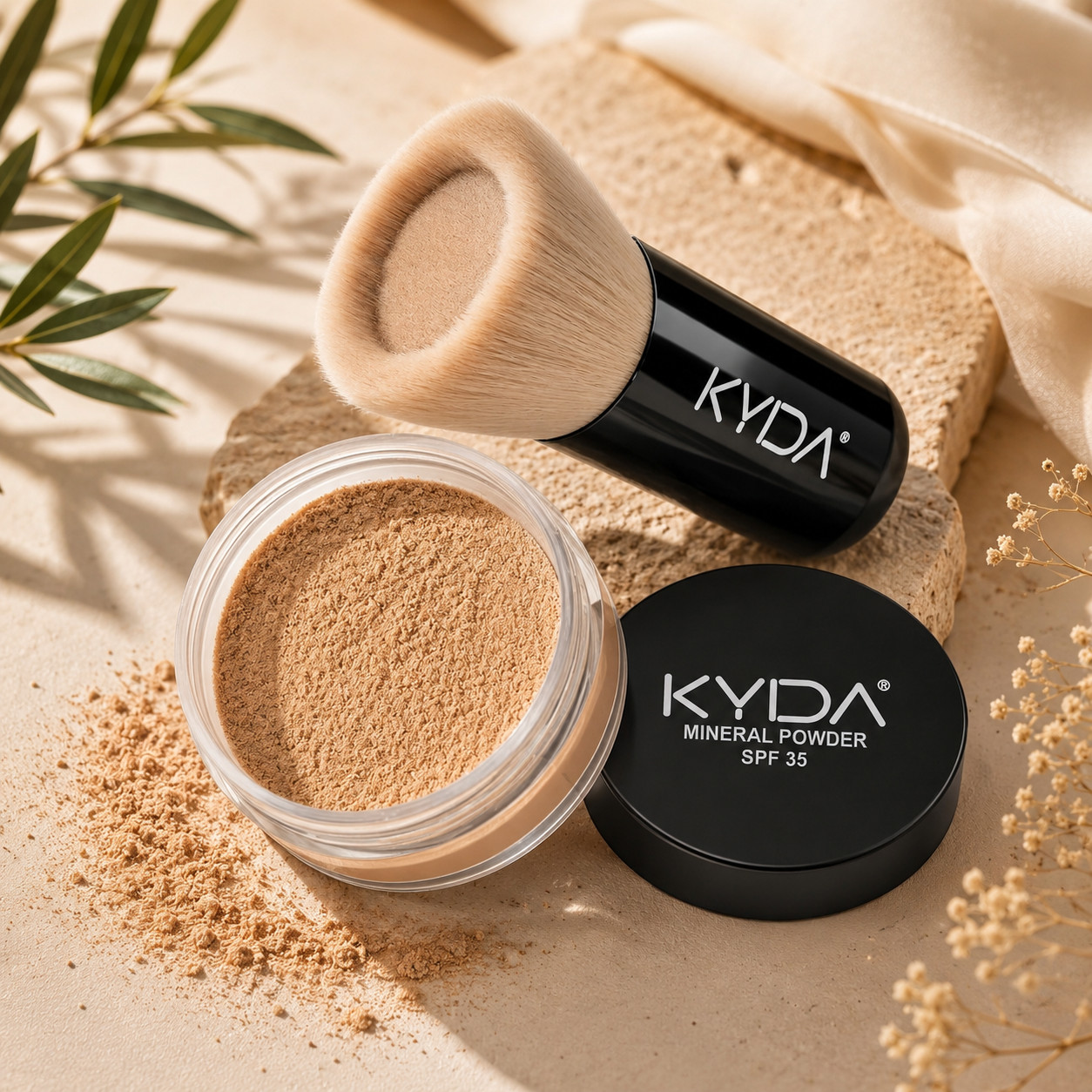 Mineral Powder Foundation, SPF 35 Loose Powder Foundation, Natural Glow Skin-imp