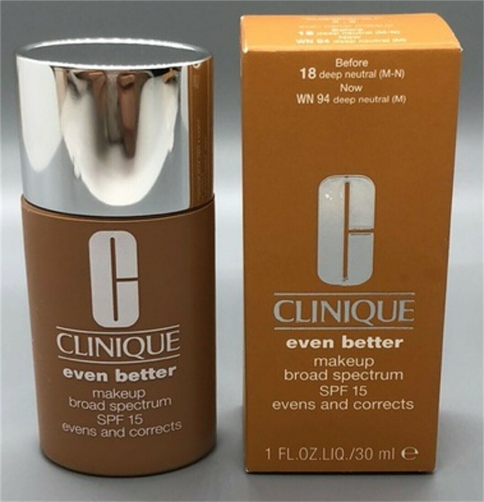 Clinique Even Better Makeup WN 94 #18 Deep Neutral M-N Evens & Corrects New NIB