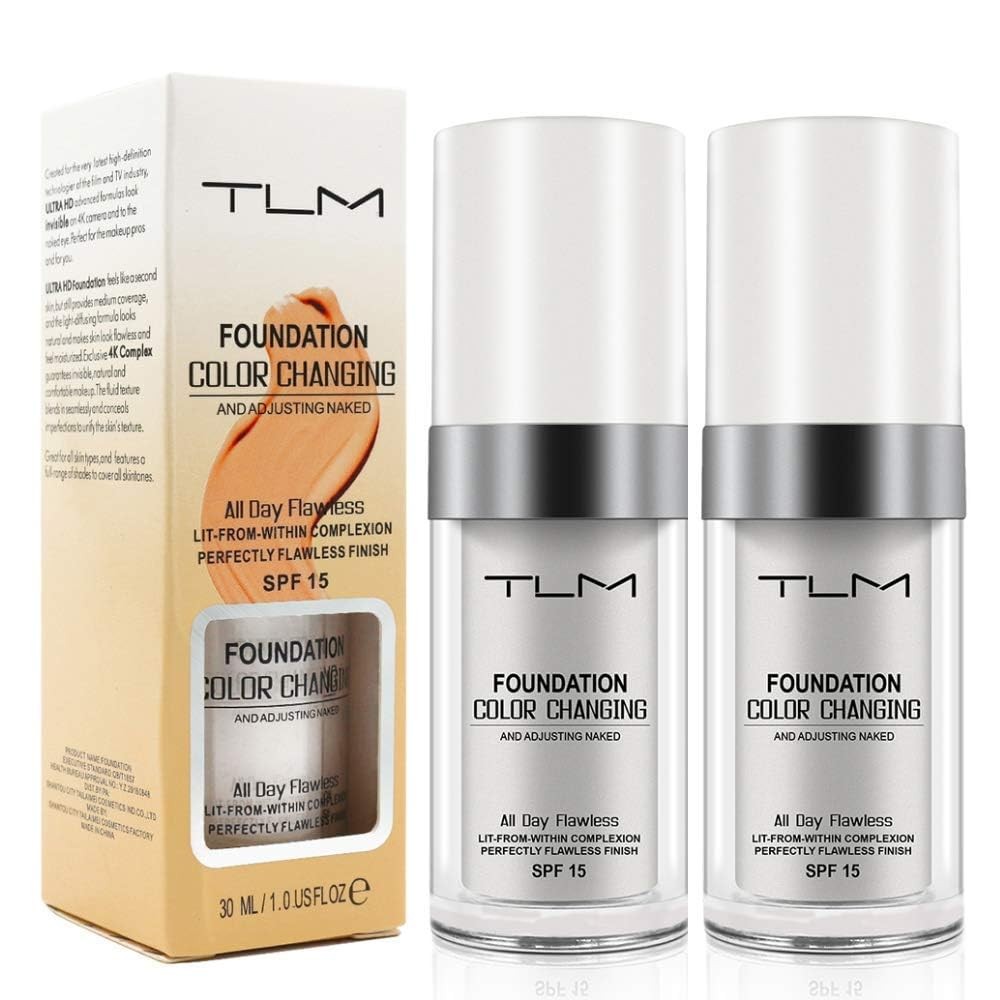 TLM Colour Changing Foundation, 2Pack Flawless Color Changing Foundation Make…