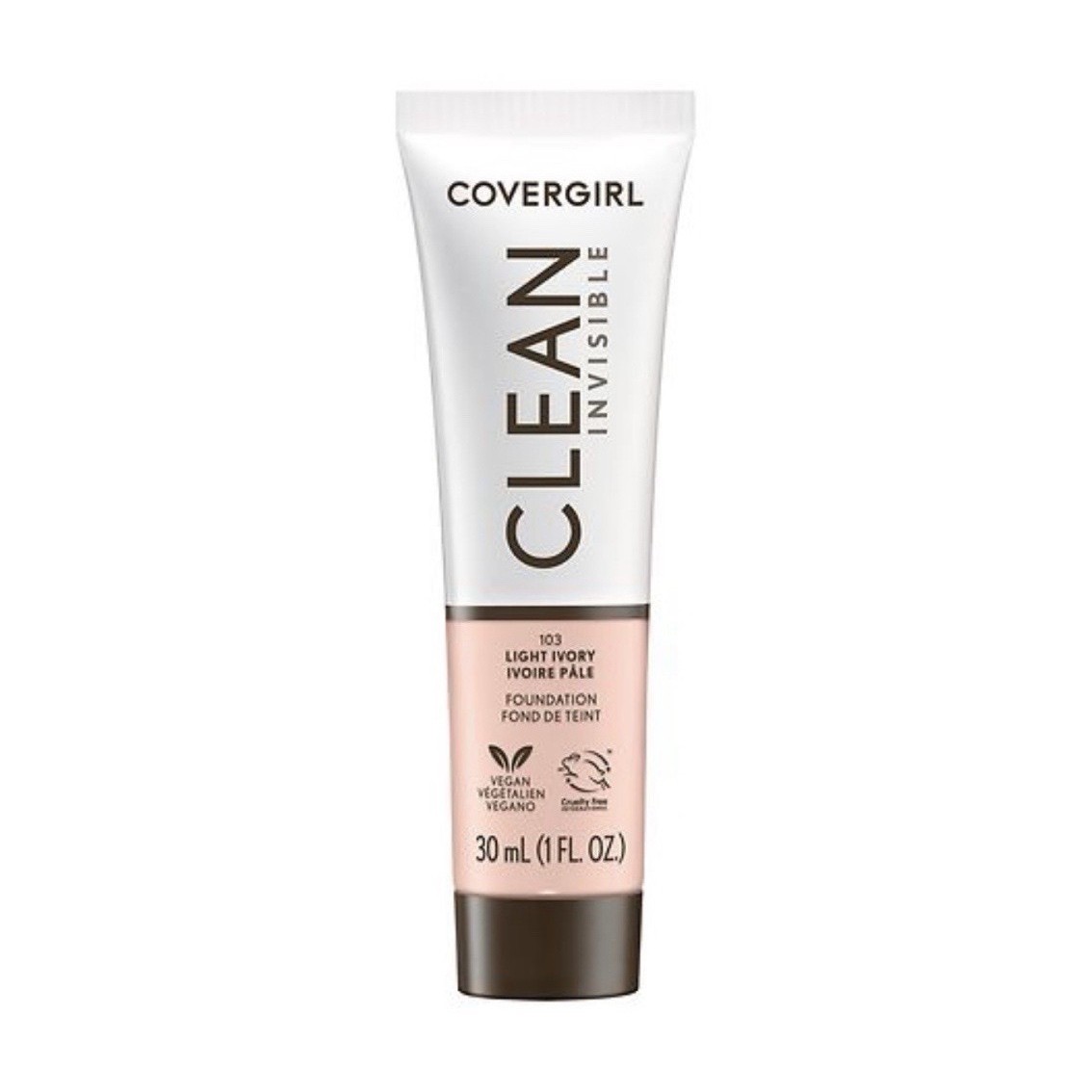 COVERGIRL Clean Invisible Vegan Cruelty-Free Liquid Foundation Light Ivory 30mL
