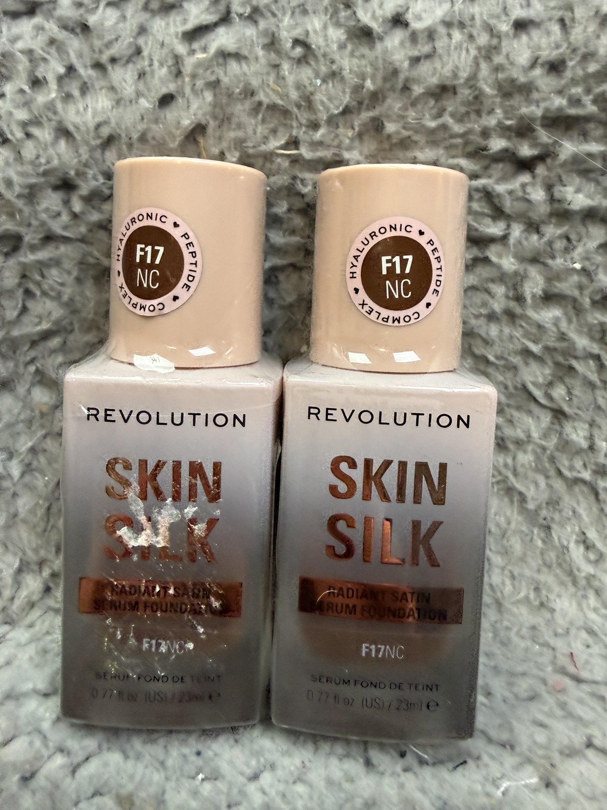 Revolution Skin Silk Satin Serum Foundation F17NC Brown 0.77oz Lot 2 New