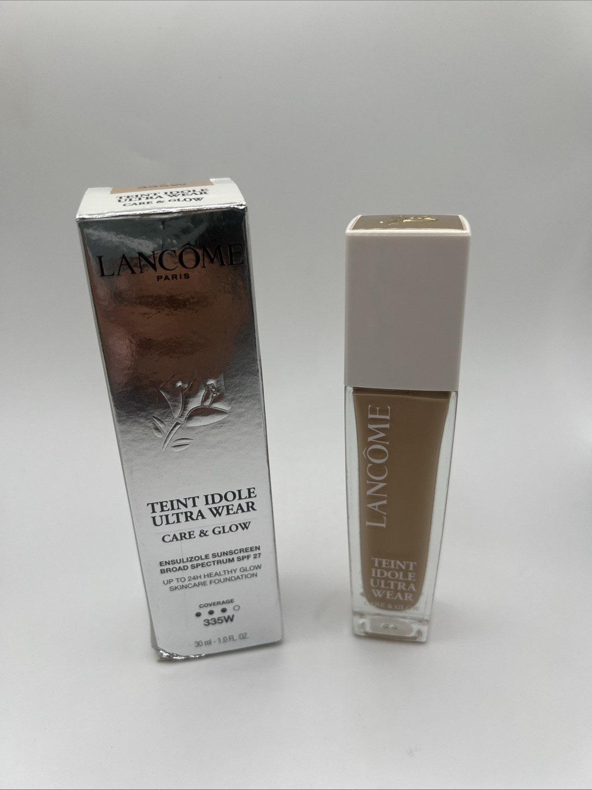 New Lancome Teint Idole Ultra Wear Care Glow Liquid Foundation 335W 1 oz spf 27