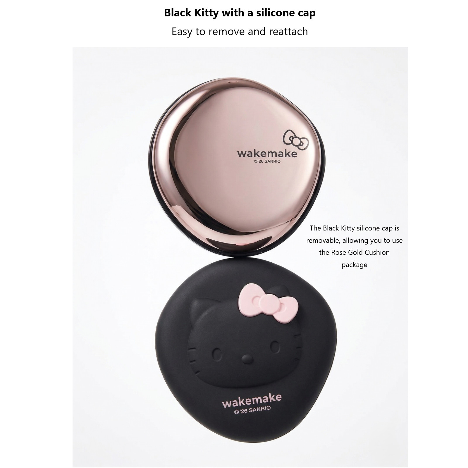 WAKEMAKE Water Glow Coating Balm Cushion 12.5g SPF30/ PA++ HELLO KITTY BLACK Edi