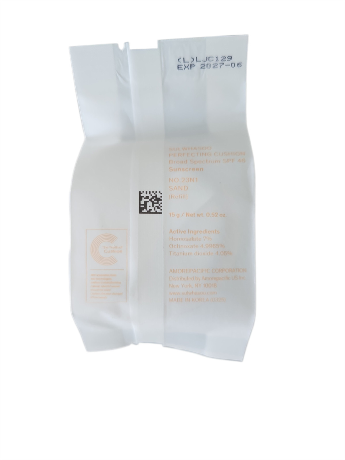 Sulwhasoo Perfecting Foundation Cushion Refill, SPF 46, SAND 23N1