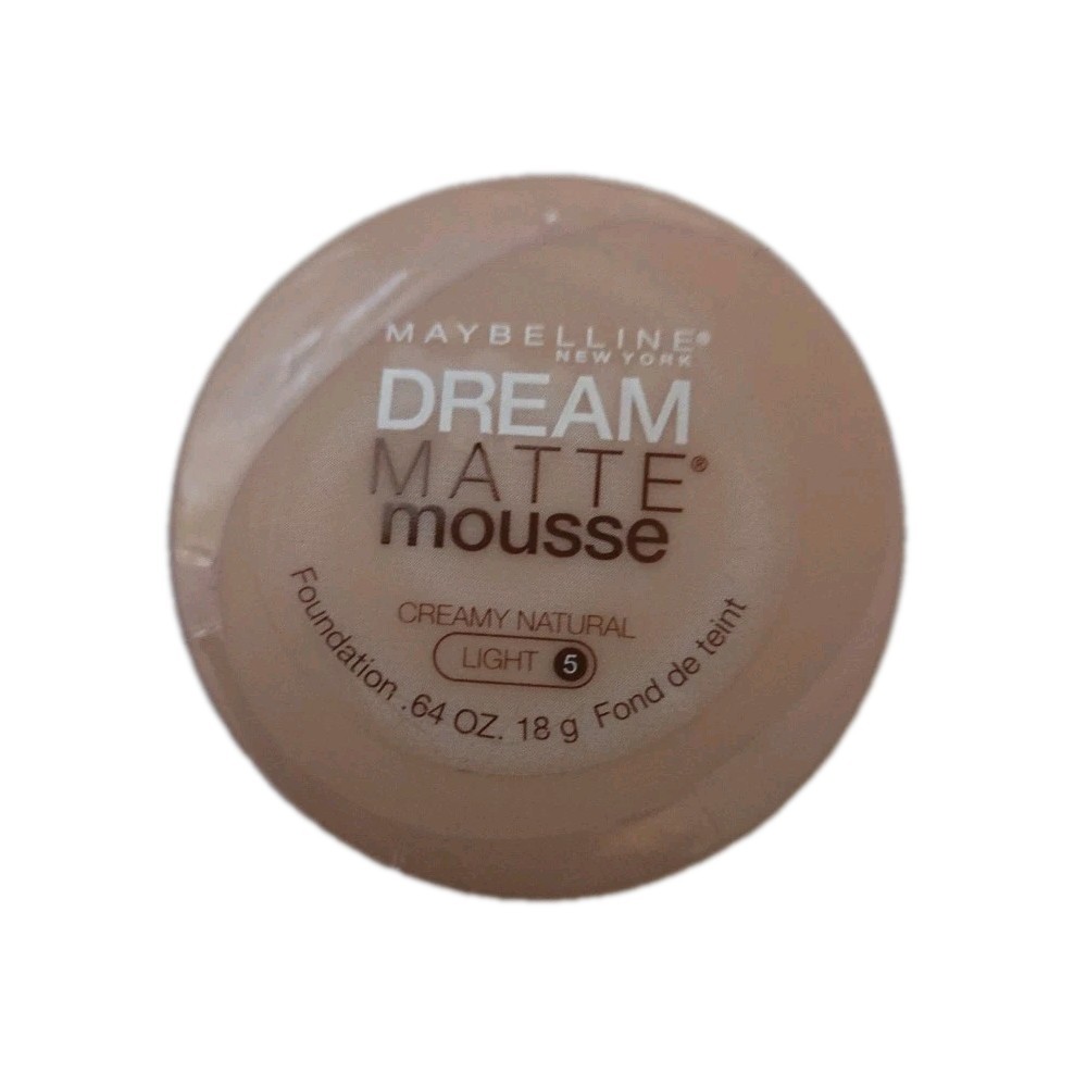 Maybelline Dream Mousse Foundation Creamy Natural Light 5 Light .64Oz Sealed New