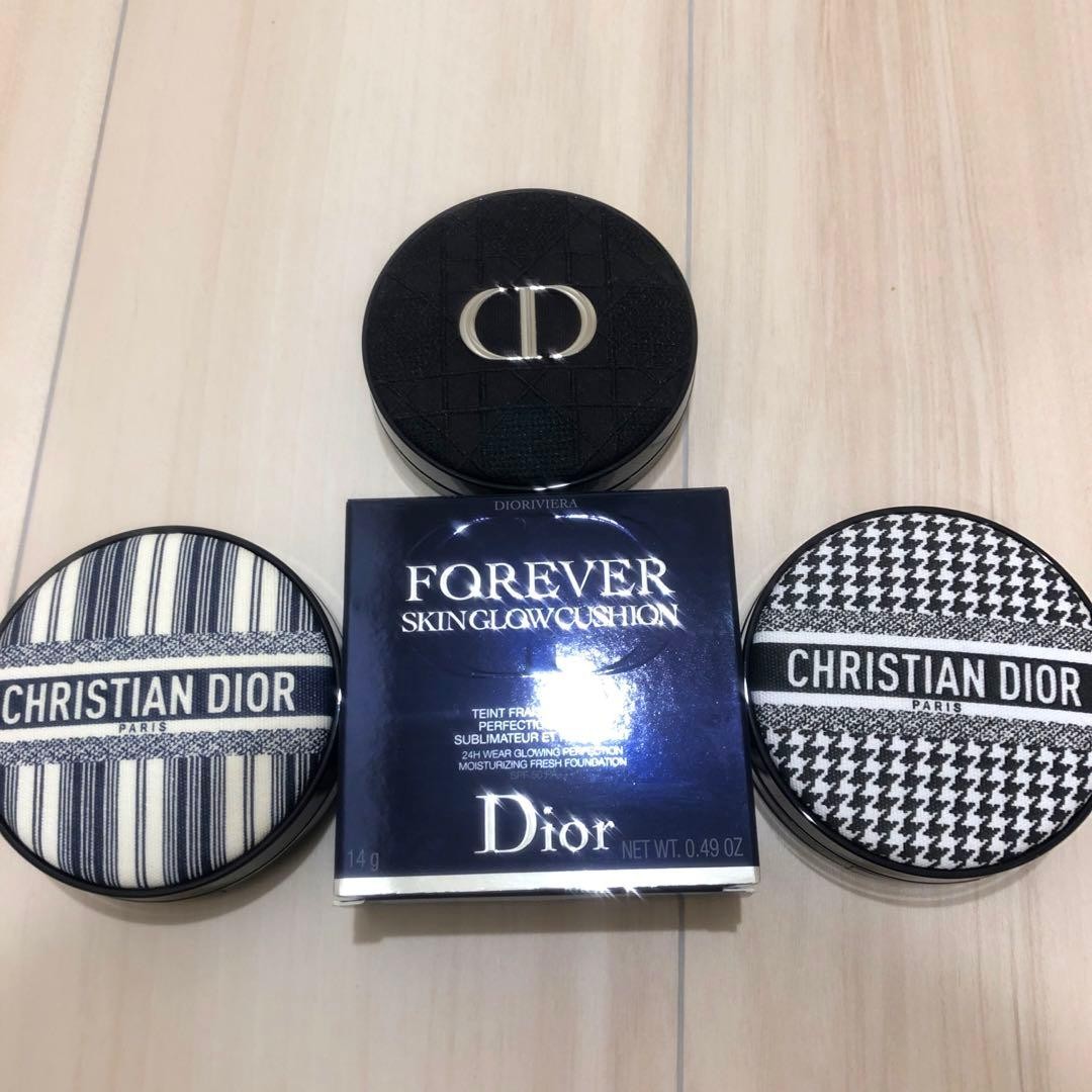 Christian Dior Cushion Foundation Case Set 3 Pieces Logo Compact